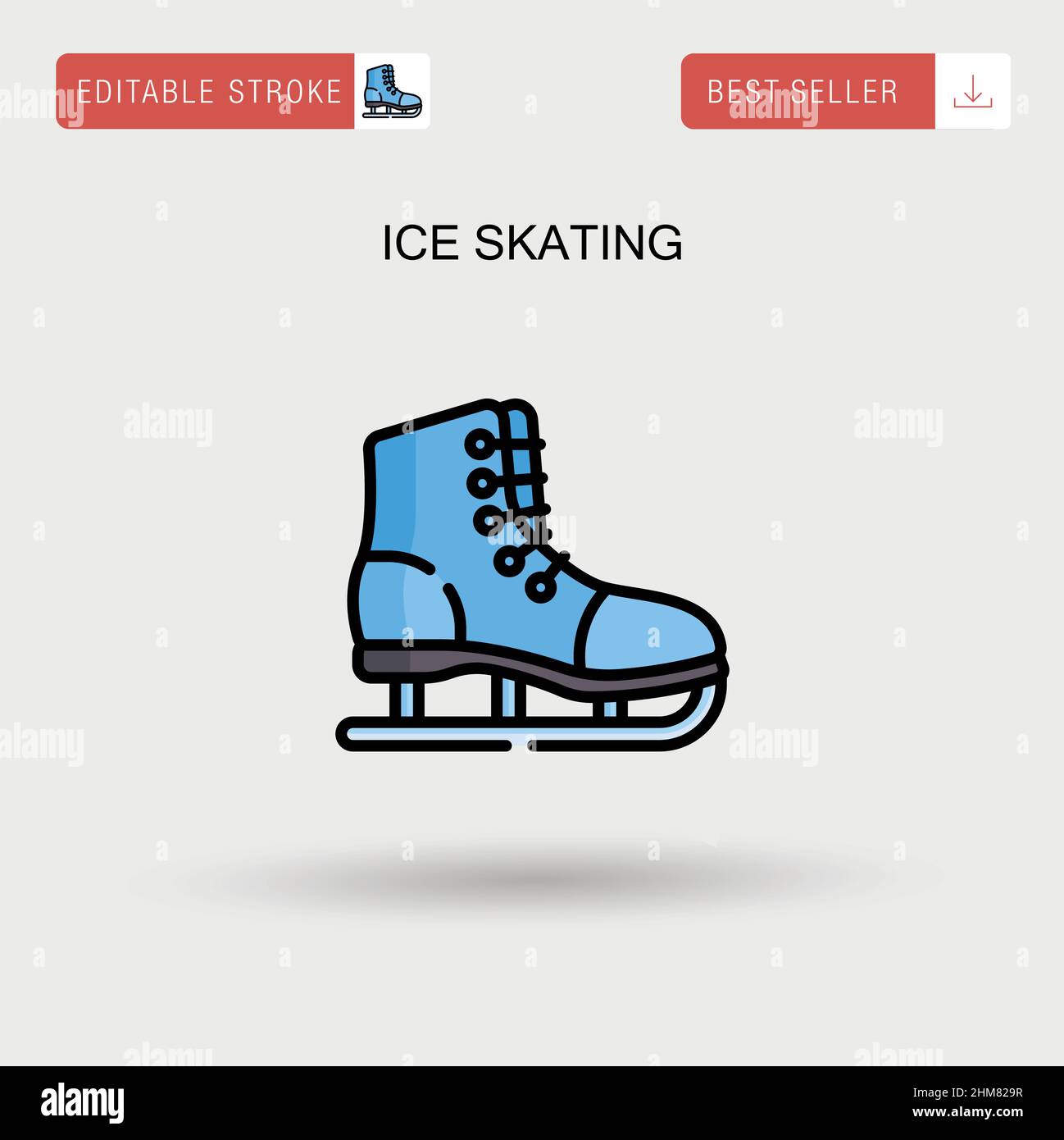 Icône de vecteur simple de patinage sur glace. Illustration de Vecteur