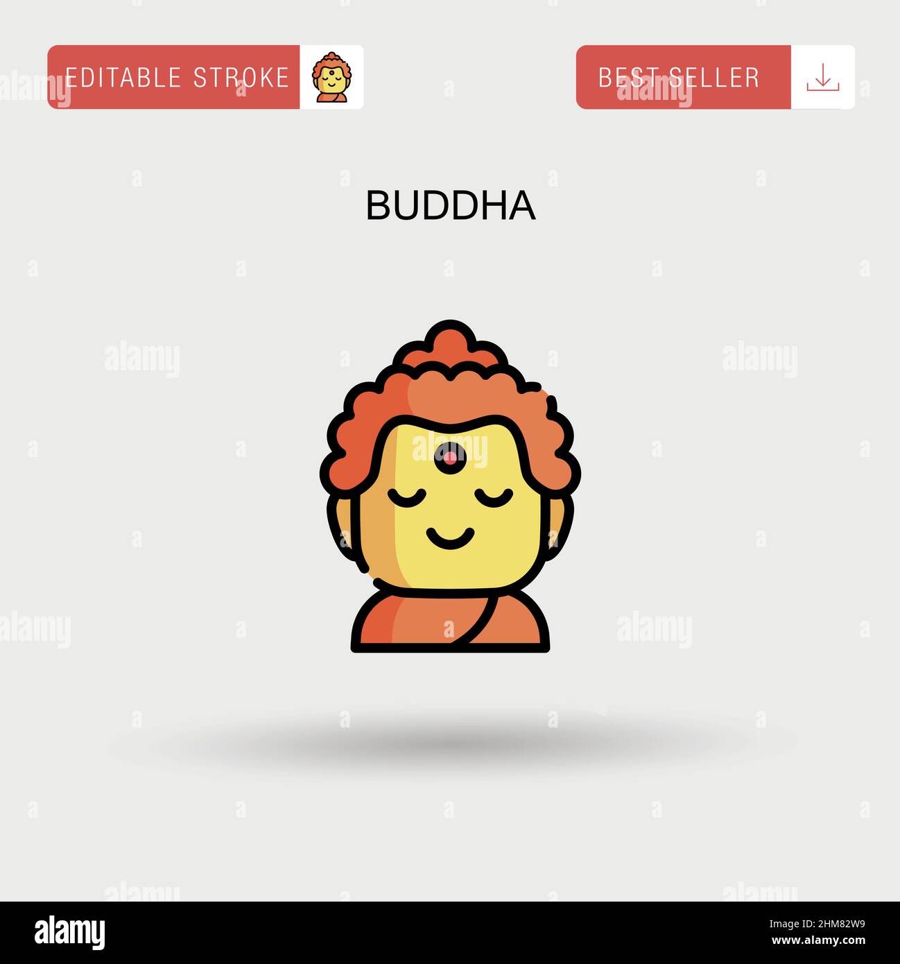 Icône de vecteur simple de Bouddha. Illustration de Vecteur