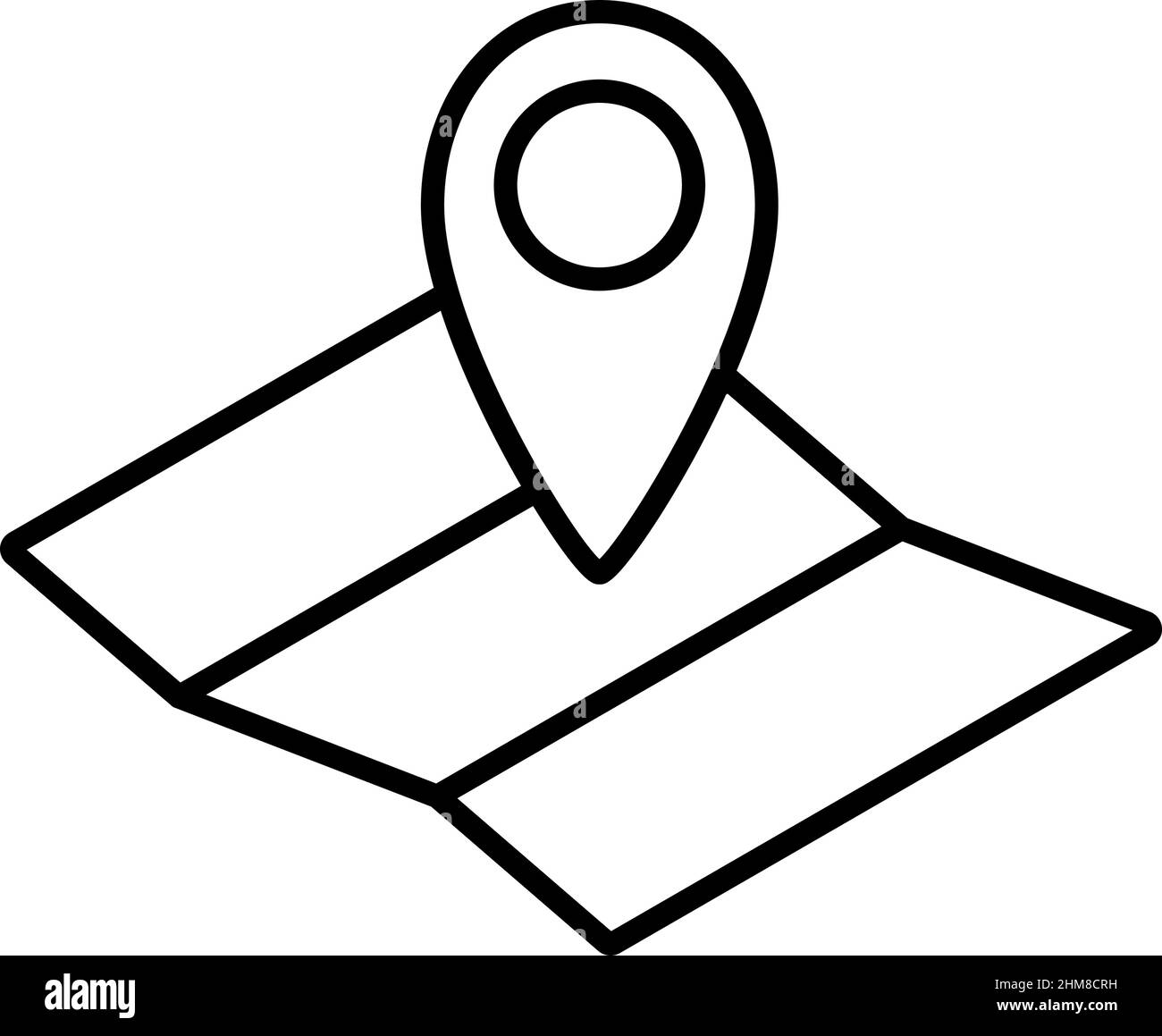Carte avec icône en forme de pin sur fond blanc, illustration vectorielle Illustration de Vecteur