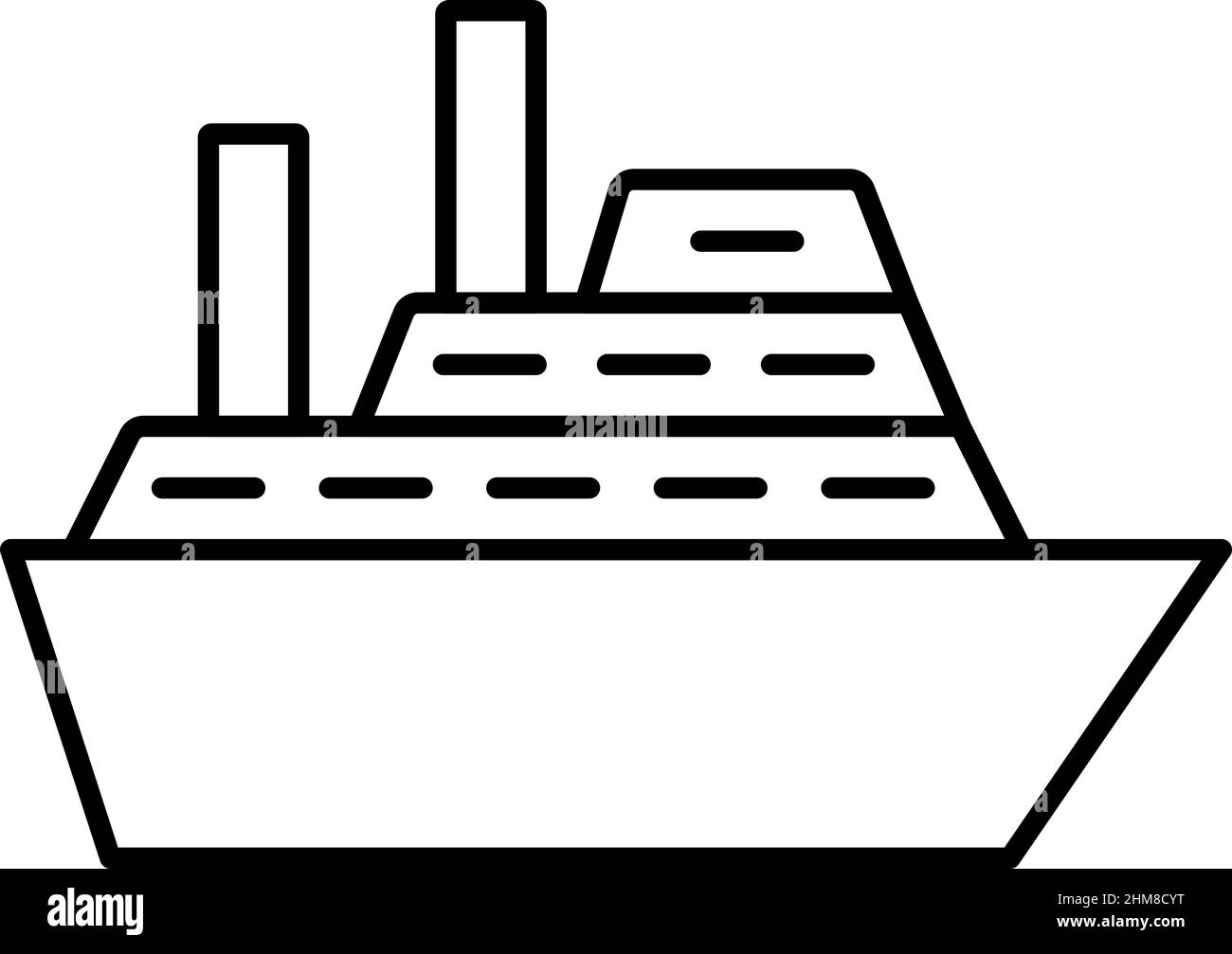Icône de ligne de bateau de croisière sur fond blanc, illustration vectorielle Illustration de Vecteur