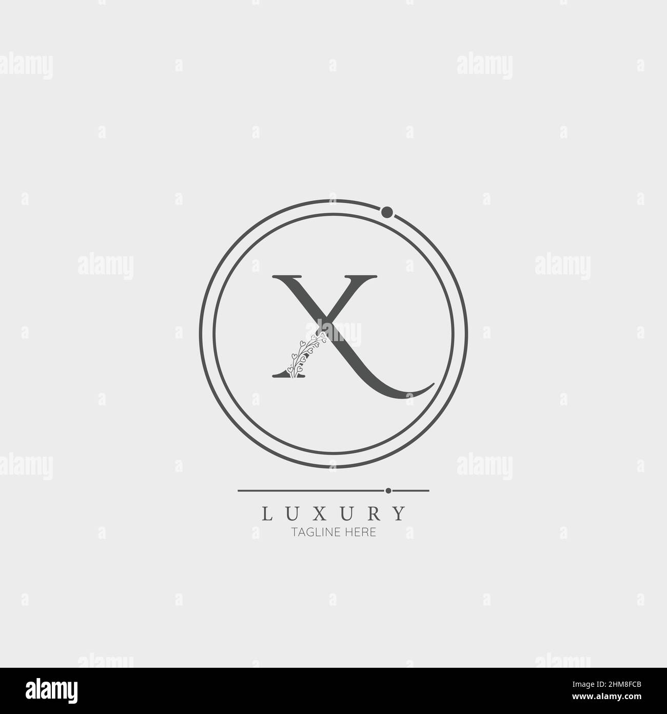 Initiale X lettre luxe beauté fleurit ornement monogramme logo Illustration de Vecteur