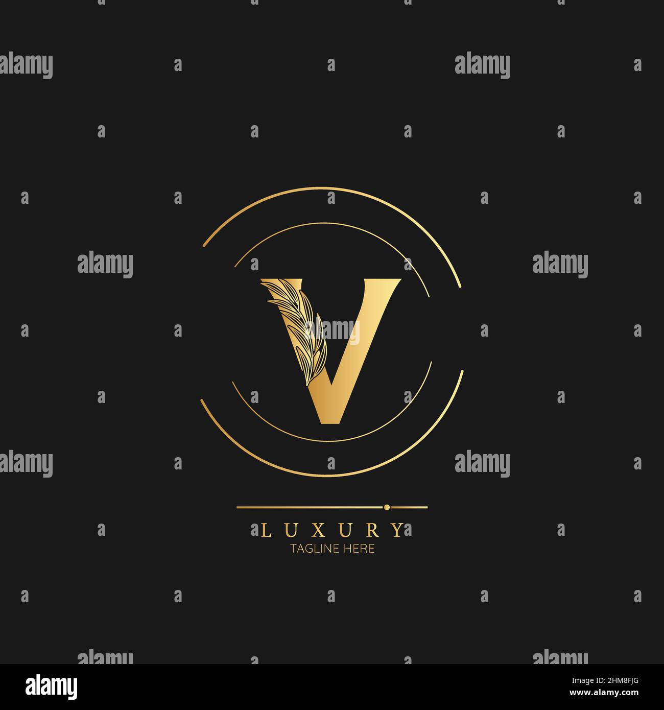 Lettre V initiale luxe beauté fleurit ornement monogramme logo Illustration de Vecteur
