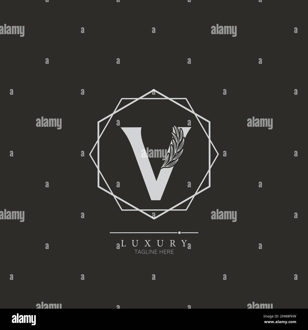 Lettre V initiale luxe beauté fleurit ornement monogramme logo Illustration de Vecteur