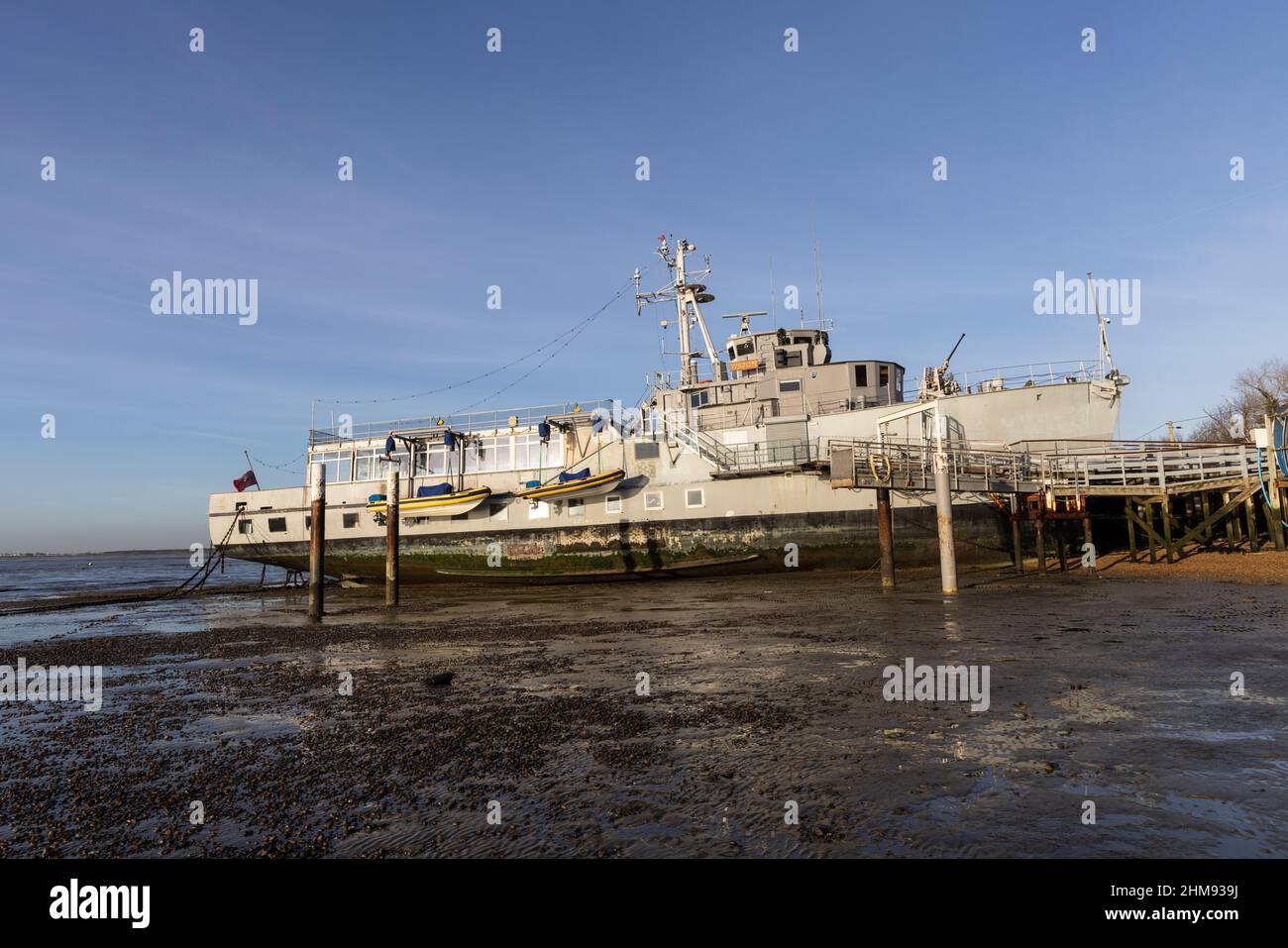 Leigh-on-Sea situé sur le côté nord de l'estuaire de la Tamise, Essex, Angleterre, Royaume-Uni Banque D'Images