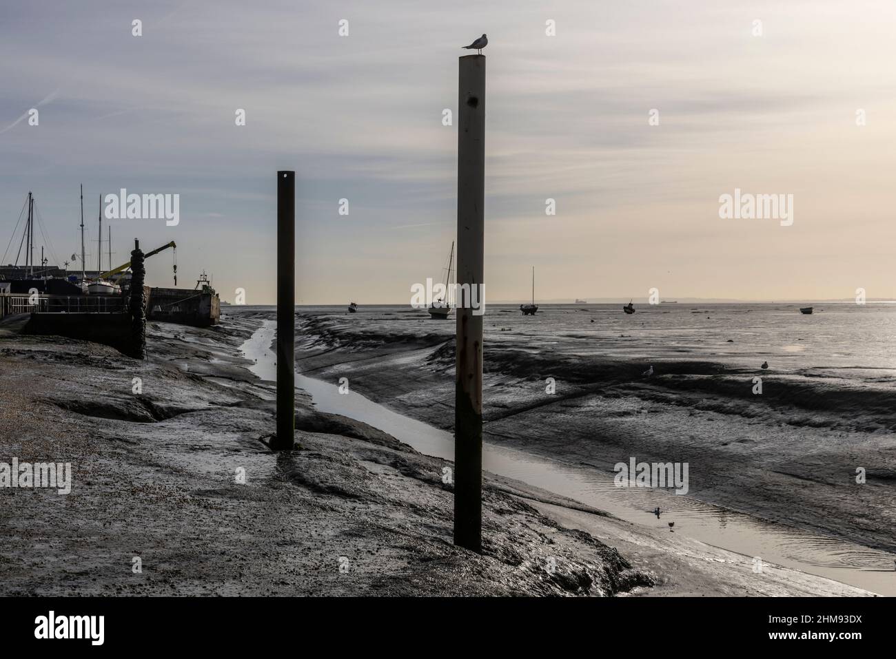 Leigh-on-Sea situé sur le côté nord de l'estuaire de la Tamise, Essex, Angleterre, Royaume-Uni Banque D'Images