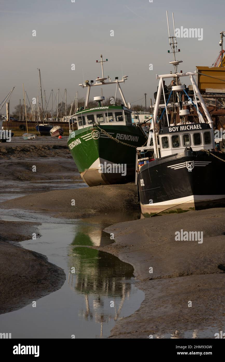 Leigh-on-Sea situé sur le côté nord de l'estuaire de la Tamise, Essex, Angleterre, Royaume-Uni Banque D'Images