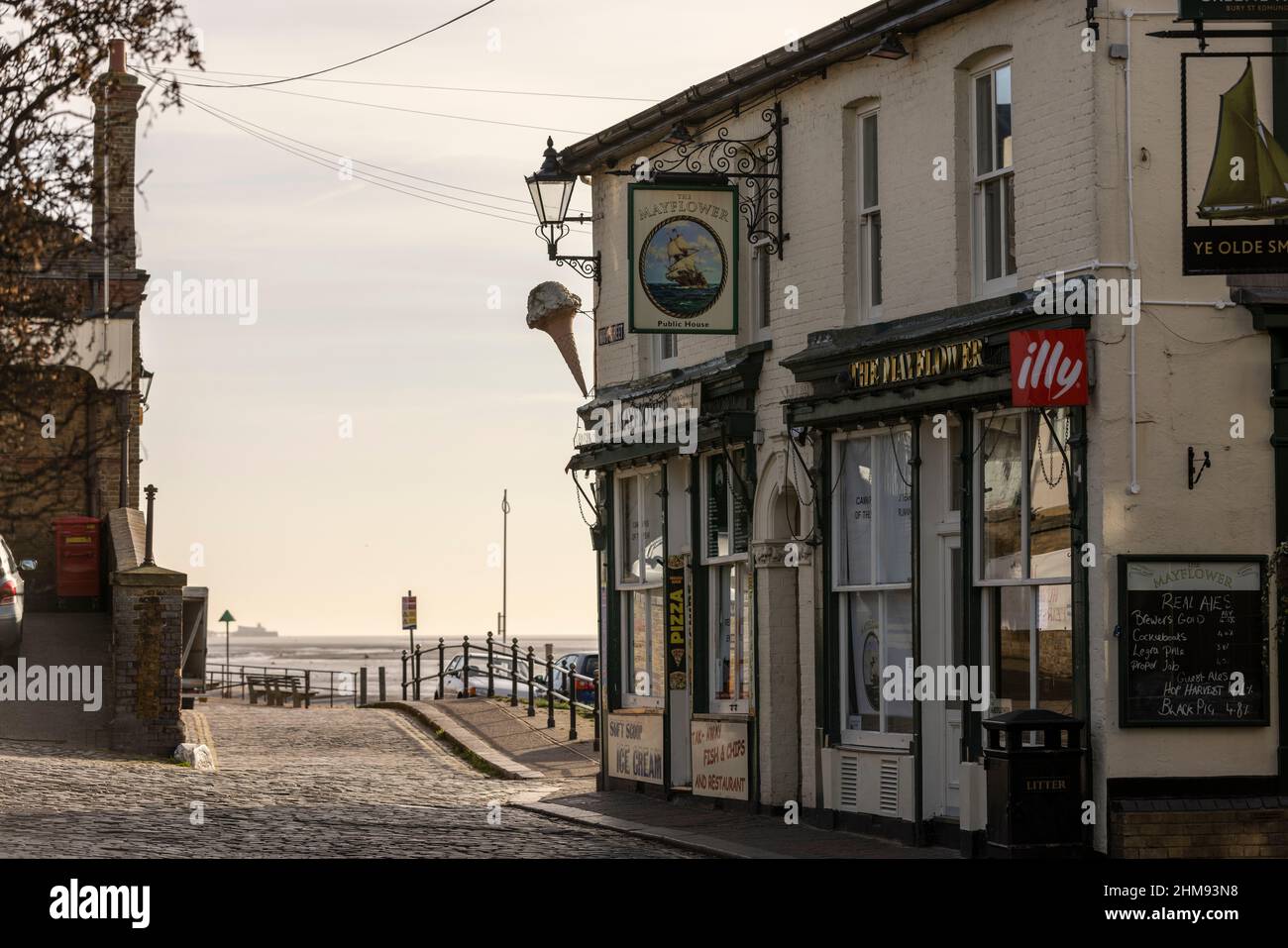 Leigh-on-Sea situé sur le côté nord de l'estuaire de la Tamise, Essex, Angleterre, Royaume-Uni Banque D'Images