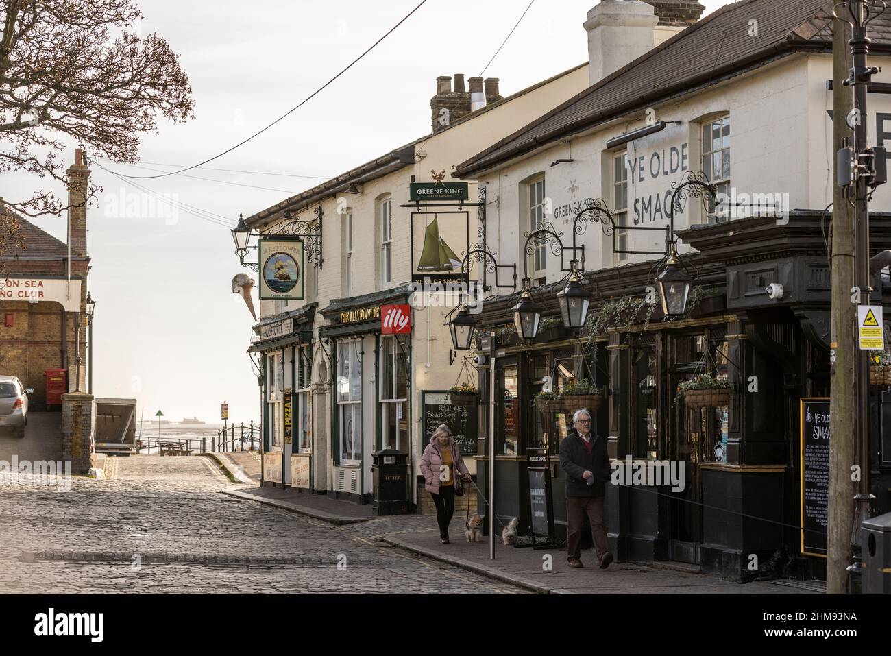 Leigh-on-Sea situé sur le côté nord de l'estuaire de la Tamise, Essex, Angleterre, Royaume-Uni Banque D'Images