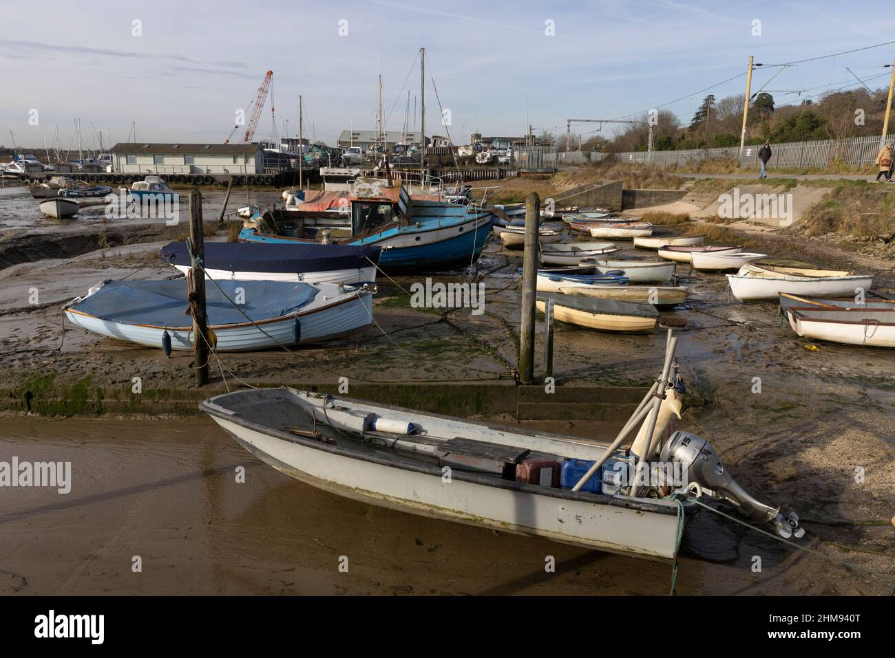 Leigh-on-Sea situé sur le côté nord de l'estuaire de la Tamise, Essex, Angleterre, Royaume-Uni Banque D'Images