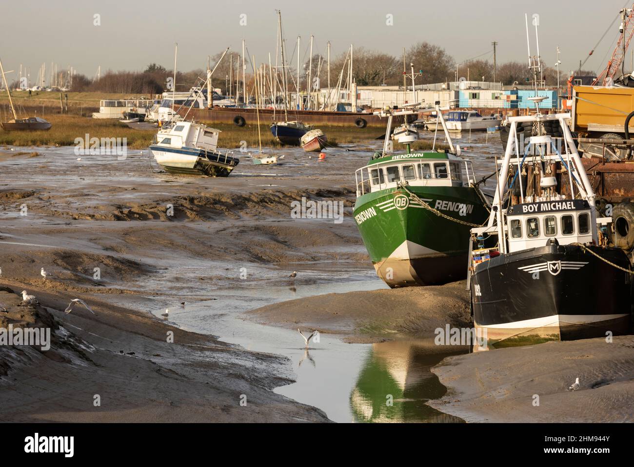 Leigh-on-Sea situé sur le côté nord de l'estuaire de la Tamise, Essex, Angleterre, Royaume-Uni Banque D'Images