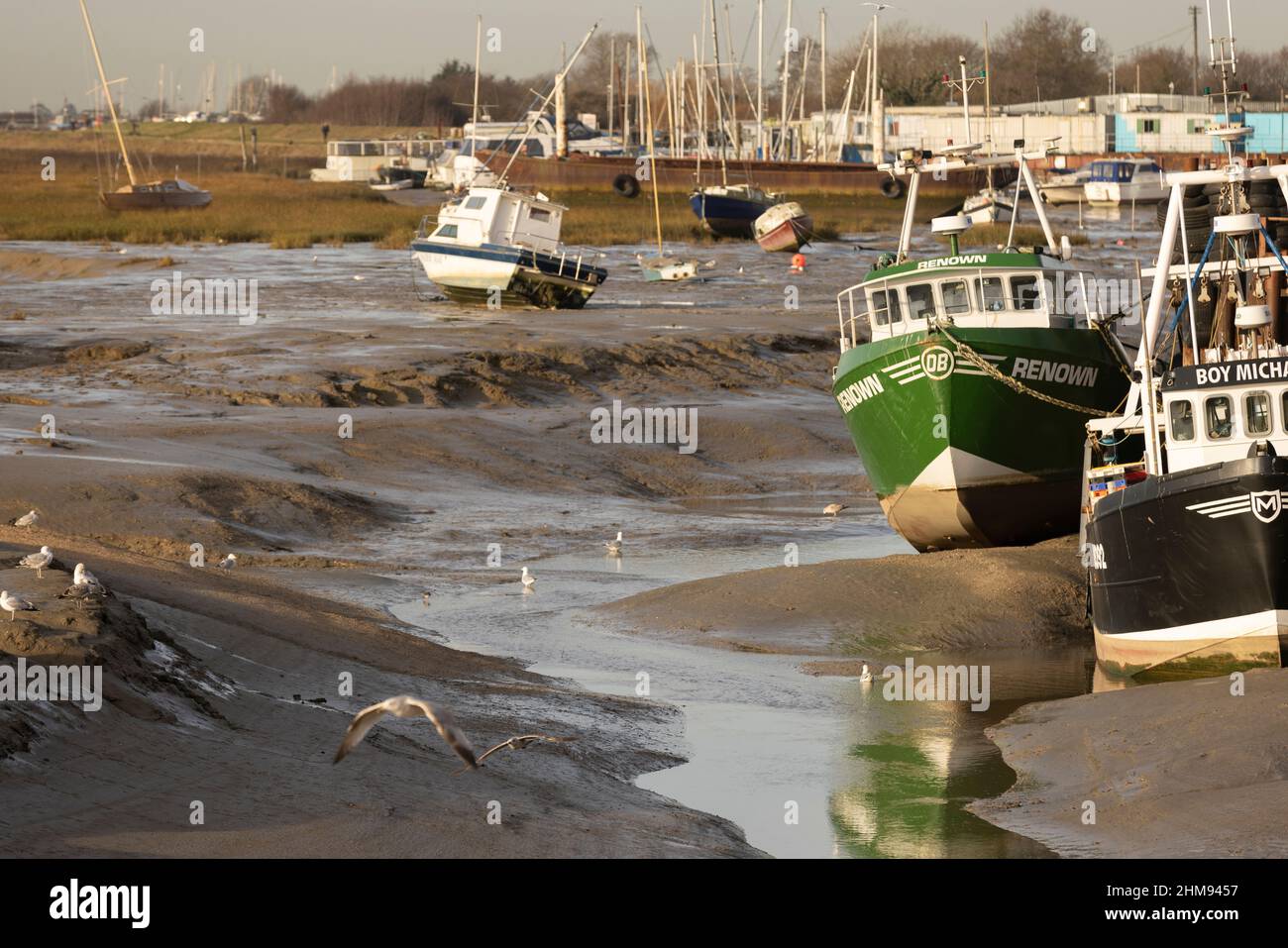 Leigh-on-Sea situé sur le côté nord de l'estuaire de la Tamise, Essex, Angleterre, Royaume-Uni Banque D'Images