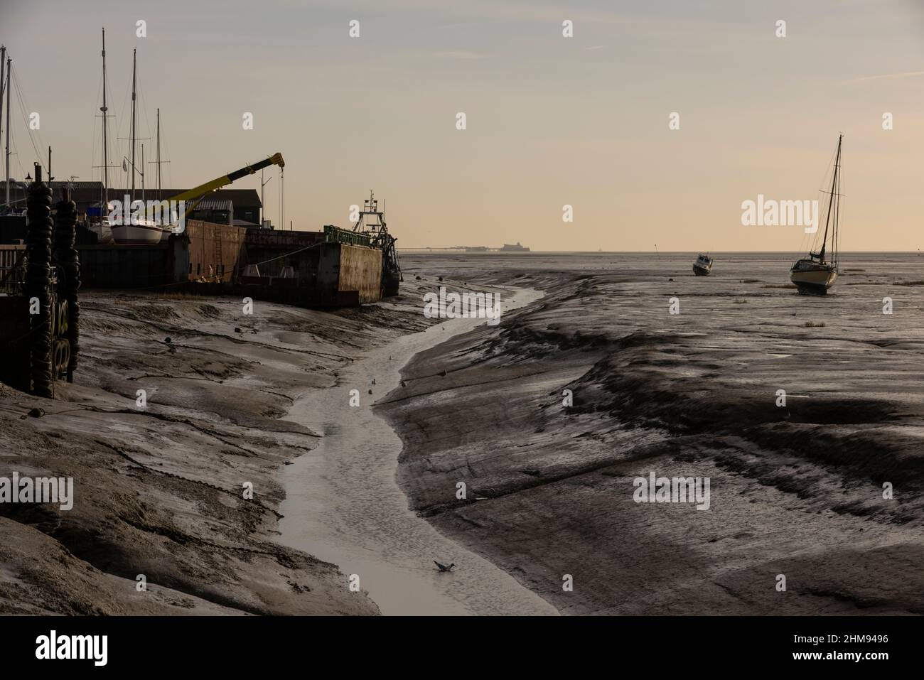 Leigh-on-Sea situé sur le côté nord de l'estuaire de la Tamise, Essex, Angleterre, Royaume-Uni Banque D'Images
