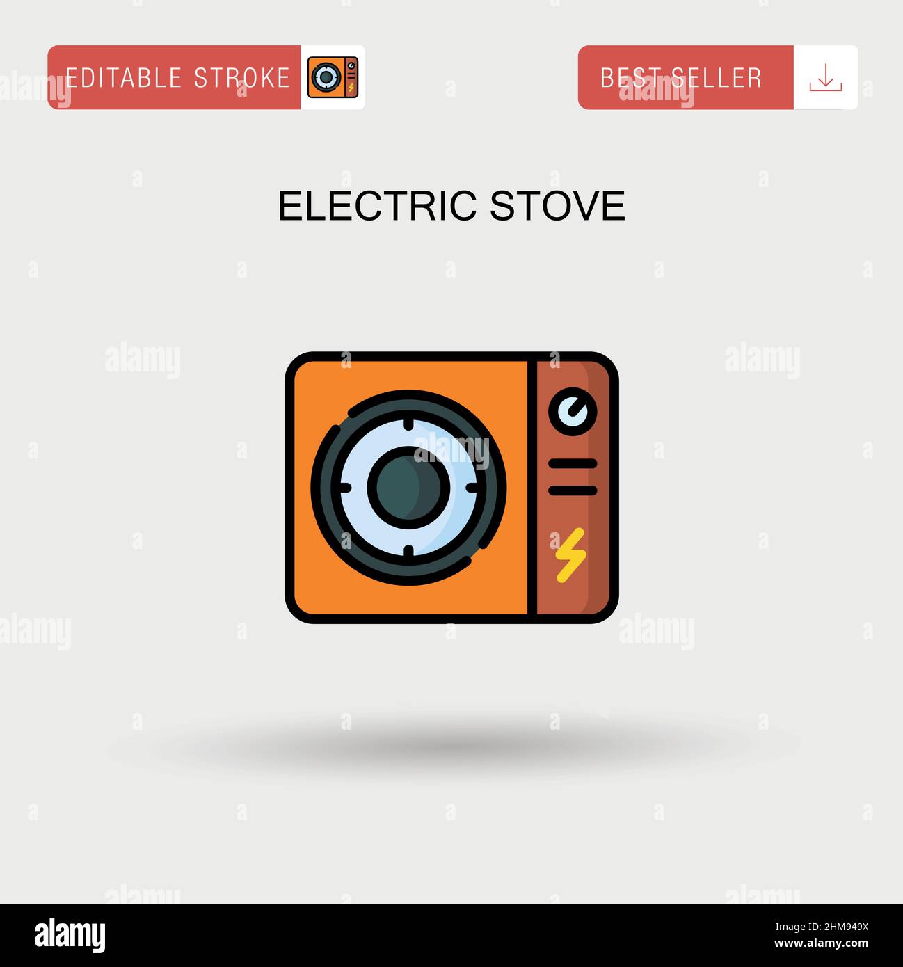 Poêle électrique simple icône vecteur. Illustration de Vecteur