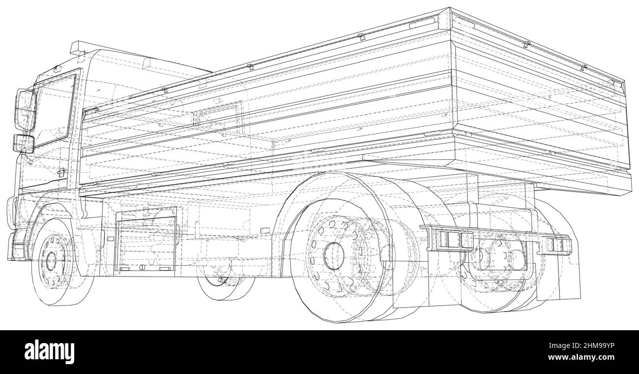 Camion à plateau. Illustration vectorielle d'un chariot à plat isolé sur fond blanc Illustration de Vecteur