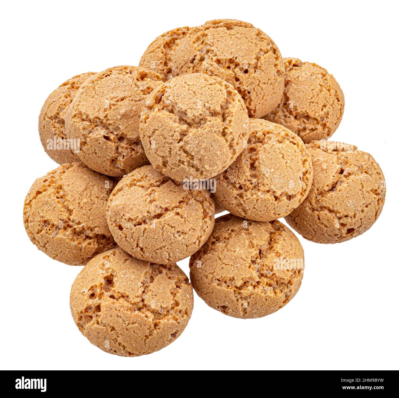 Amaretti italien, biscuits aux amandes, vue du dessus Banque D'Images