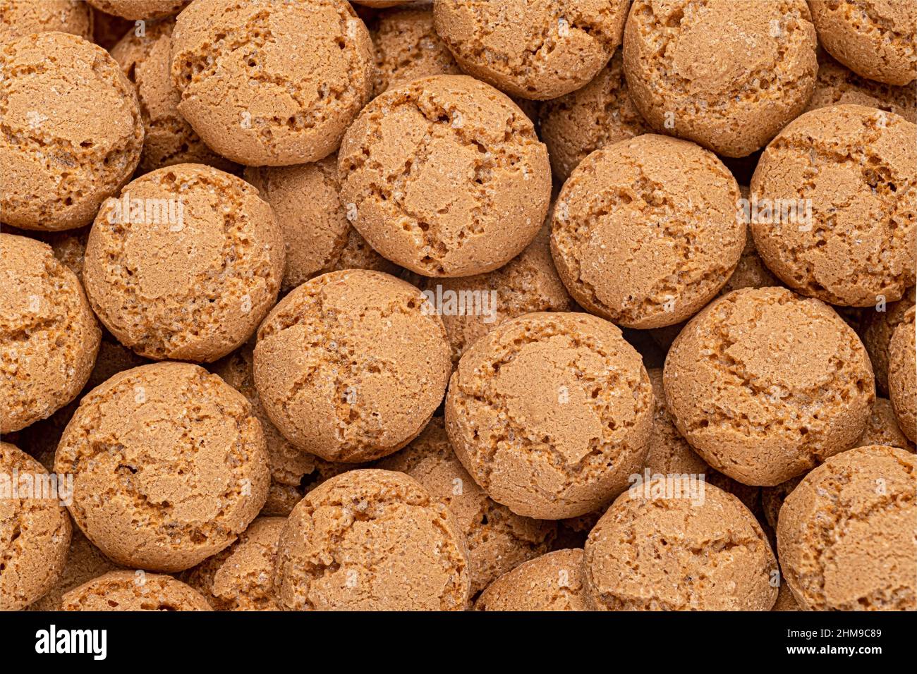 Amaretti italien, biscuits aux amandes, vue du dessus Banque D'Images