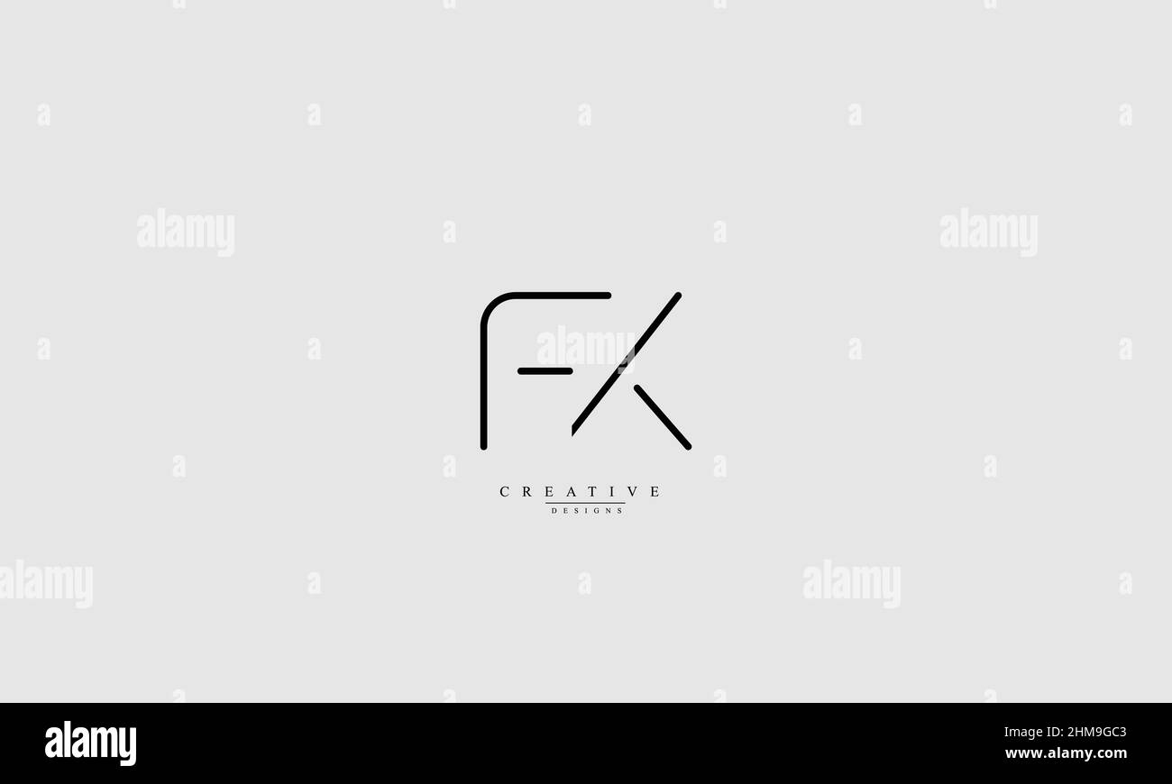 Lettres alphabétiques initiales logo monogramme FK KF F K Illustration de Vecteur