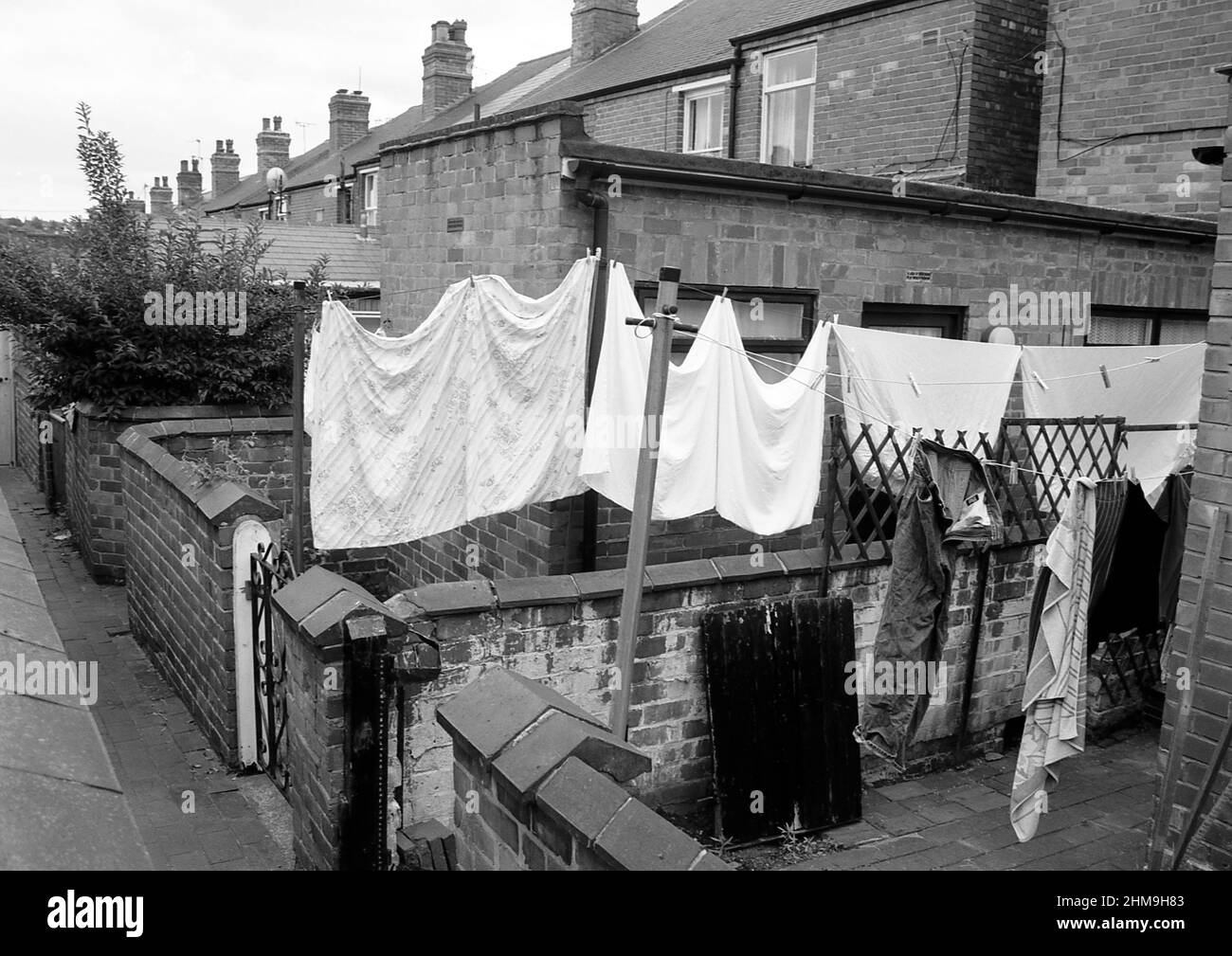 Blanchisserie en ligne, Forest Fields, Nottingham, Royaume-Uni 1992 Banque D'Images