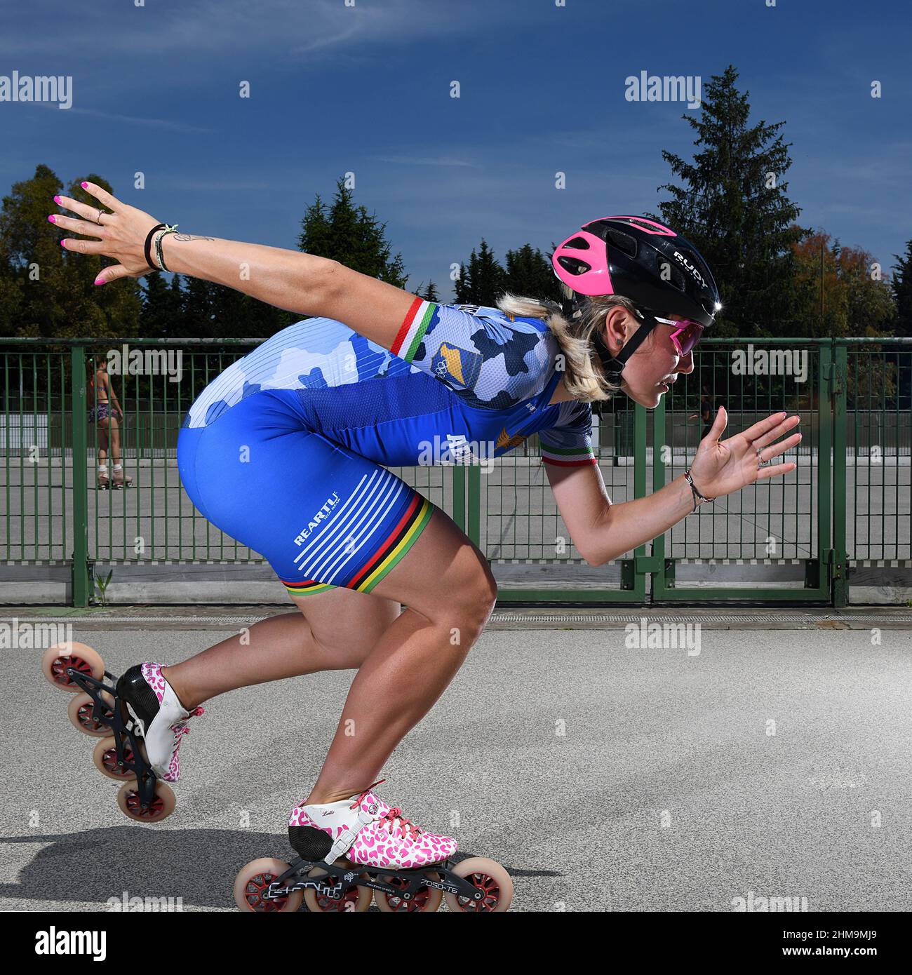 Italie, Rome, 28 mai 2021 : Francesca Lollobrigida, Médaille d'argent en patinage de vitesse 3000m, aux Jeux Olympiques d'hiver de Beijing 2022 photo © Sandro Banque D'Images