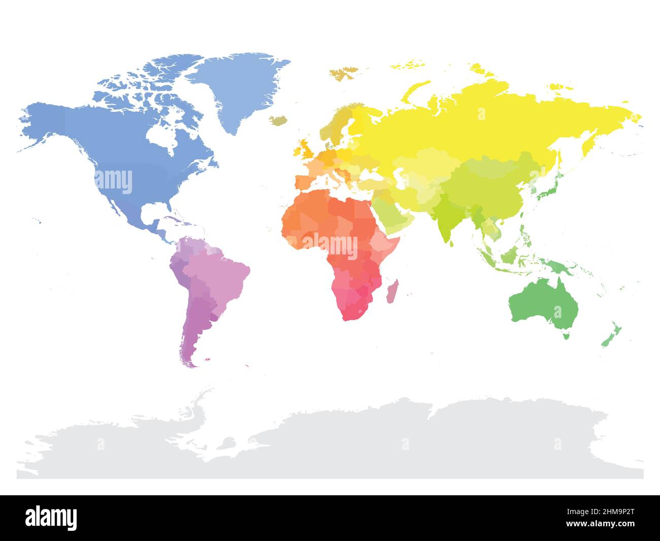 Carte politique colorée du monde Illustration de Vecteur