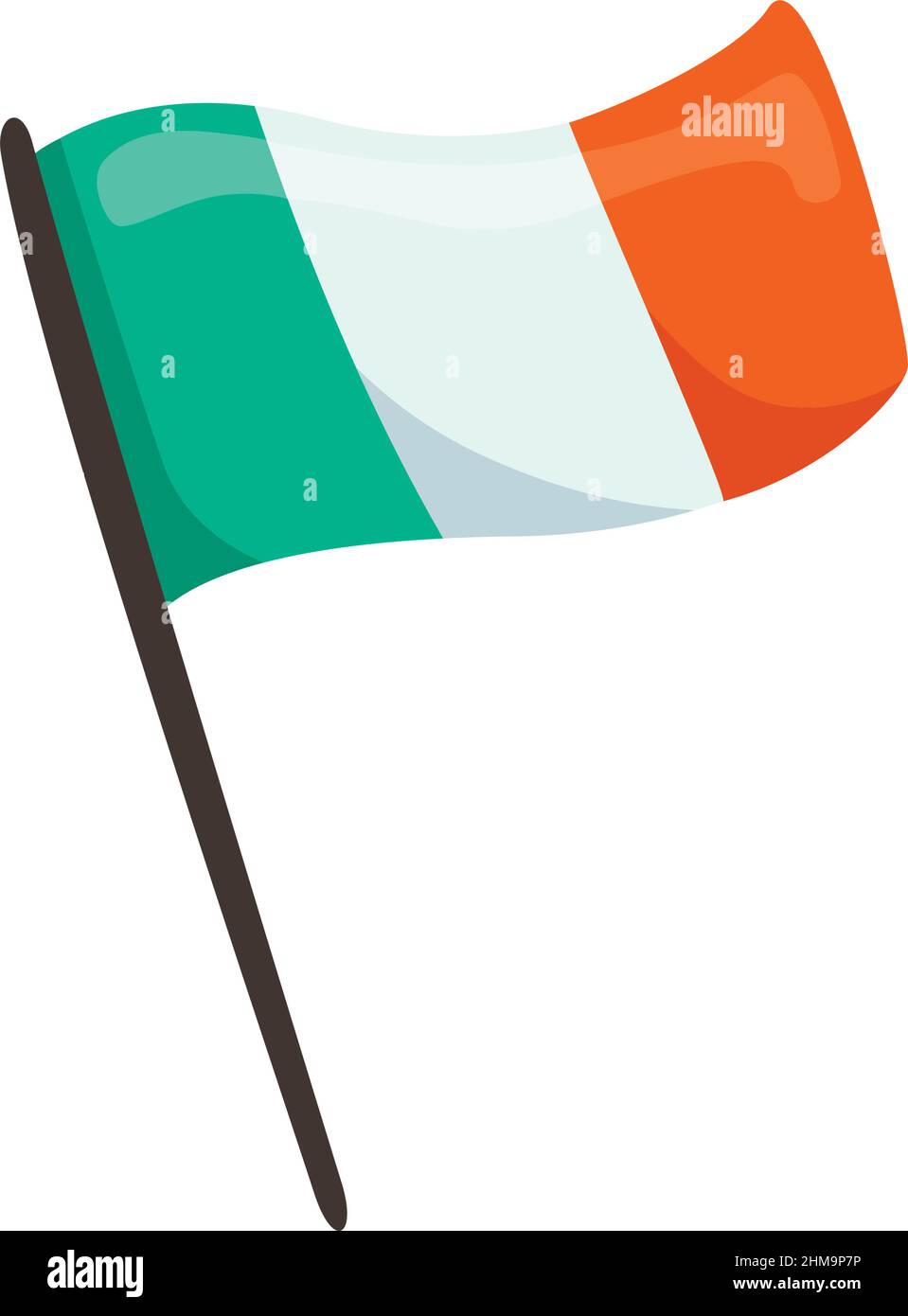 drapeau irlandais icône nationale plate Illustration de Vecteur