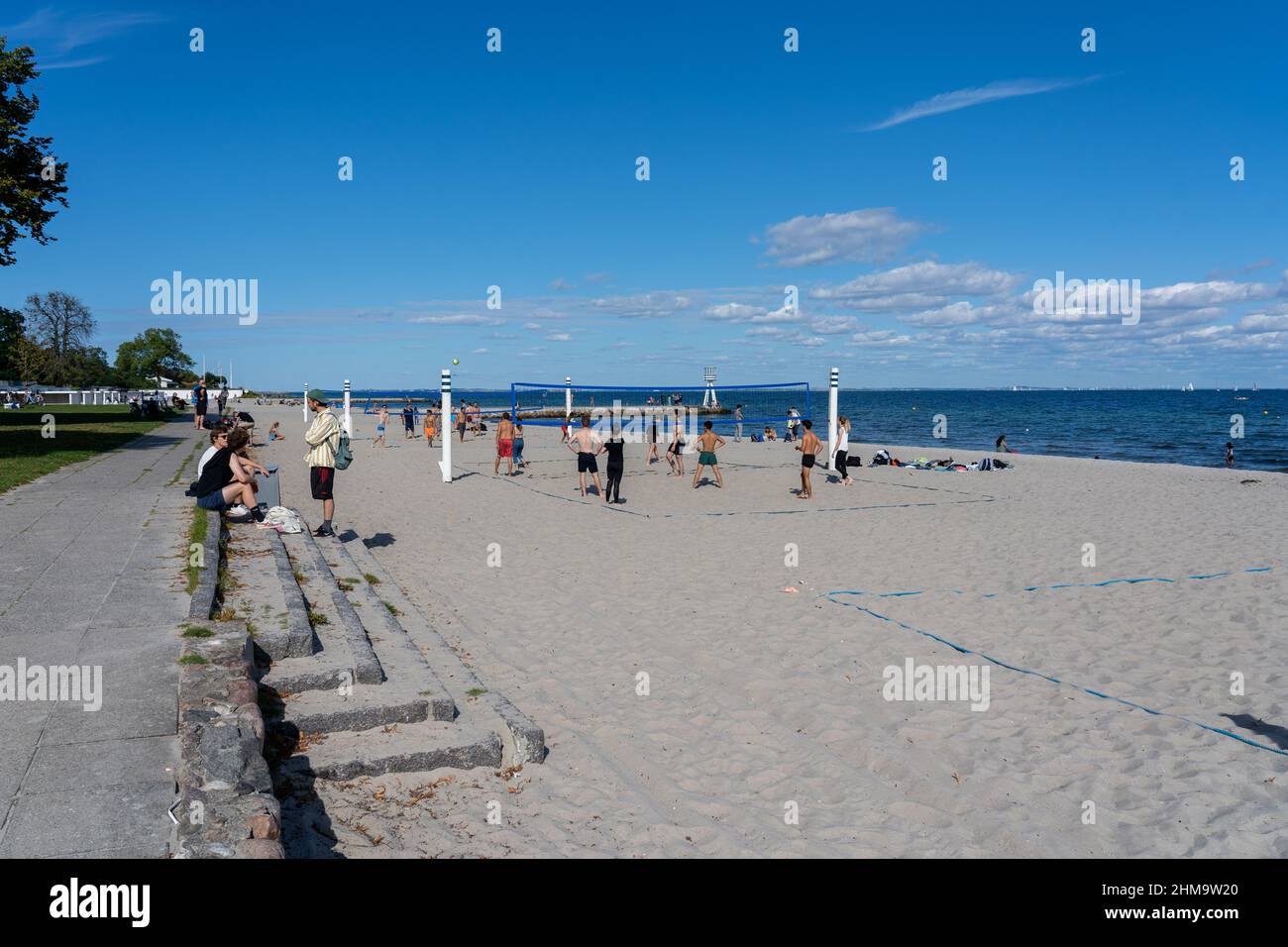 Beach Volleyball à la plage de Bellevue à Copenhague Banque D'Images