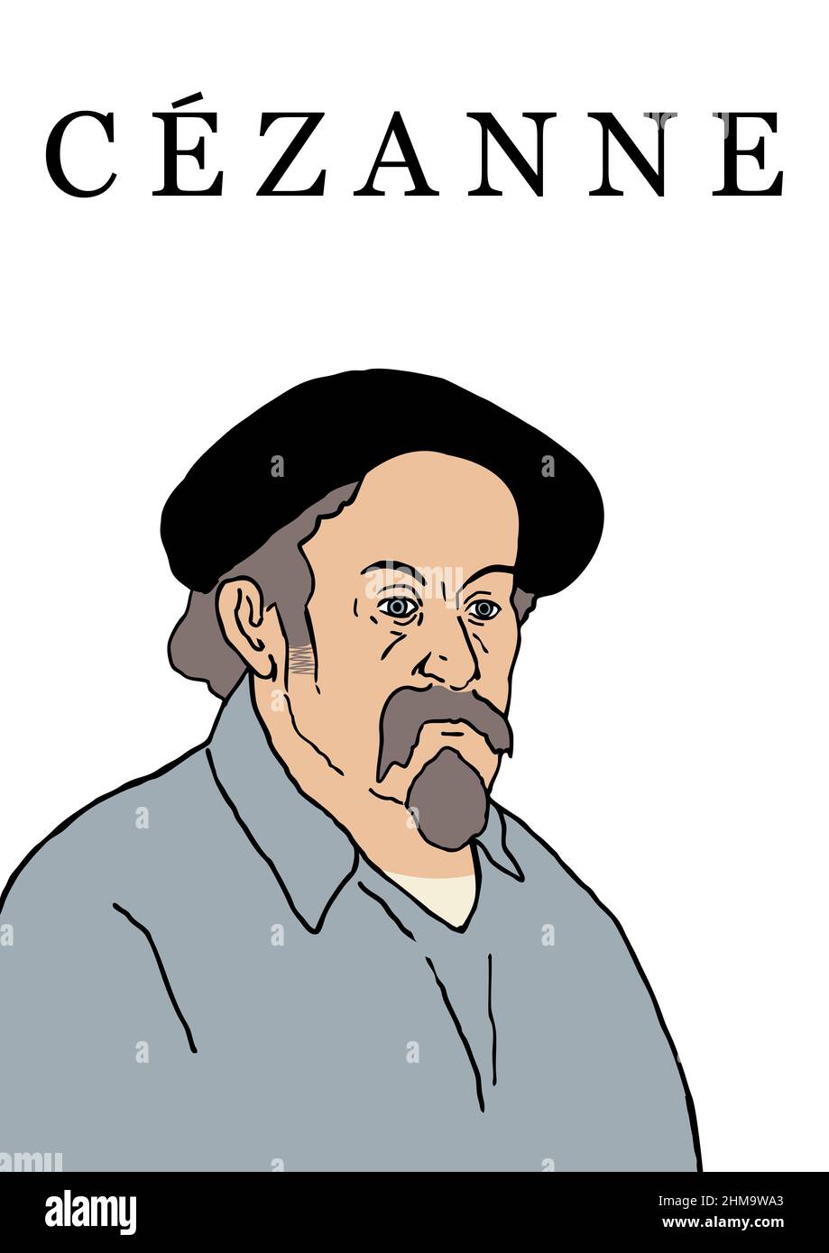 Un portrait de l'artiste impressionniste français Paul Cezanne dans ses dernières années. Banque D'Images