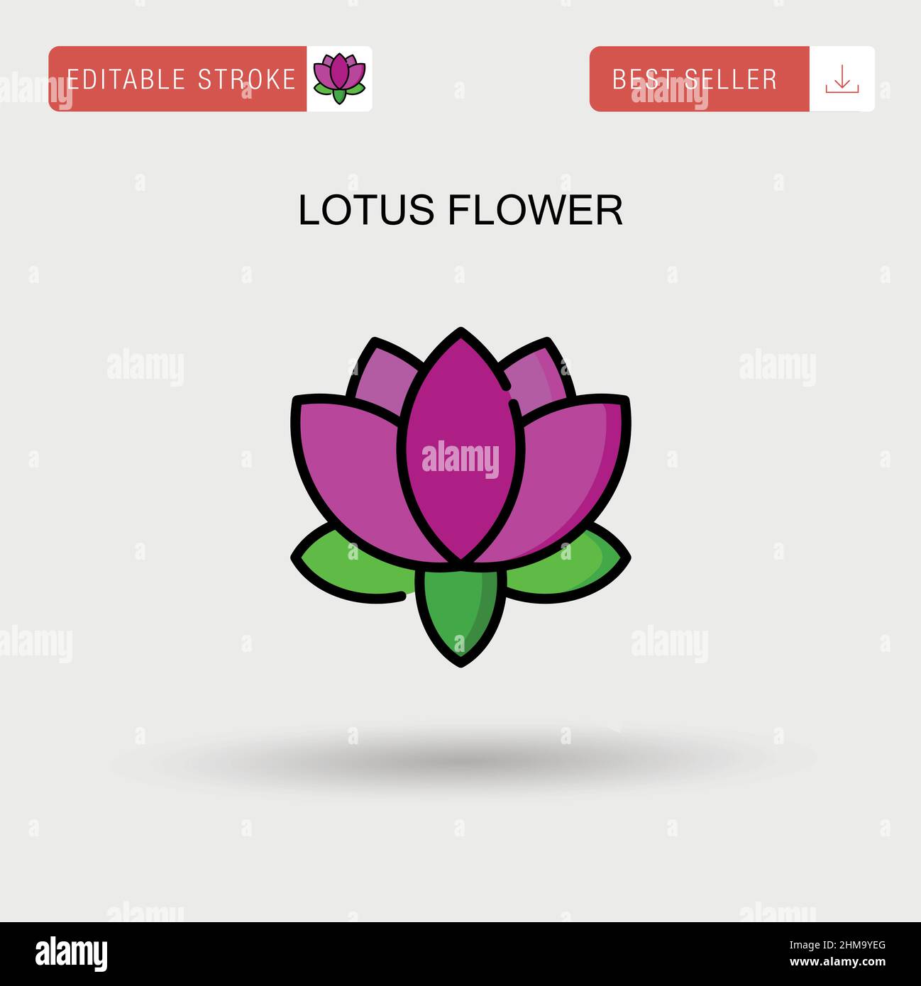 Icône vecteur simple fleur de Lotus. Illustration de Vecteur