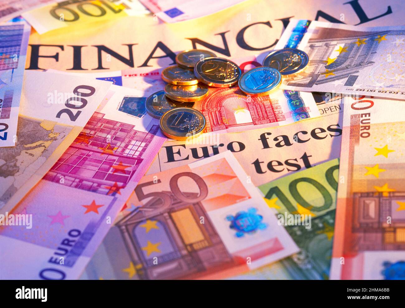 Devises de l'euro, et nouvelles financières, Banque D'Images