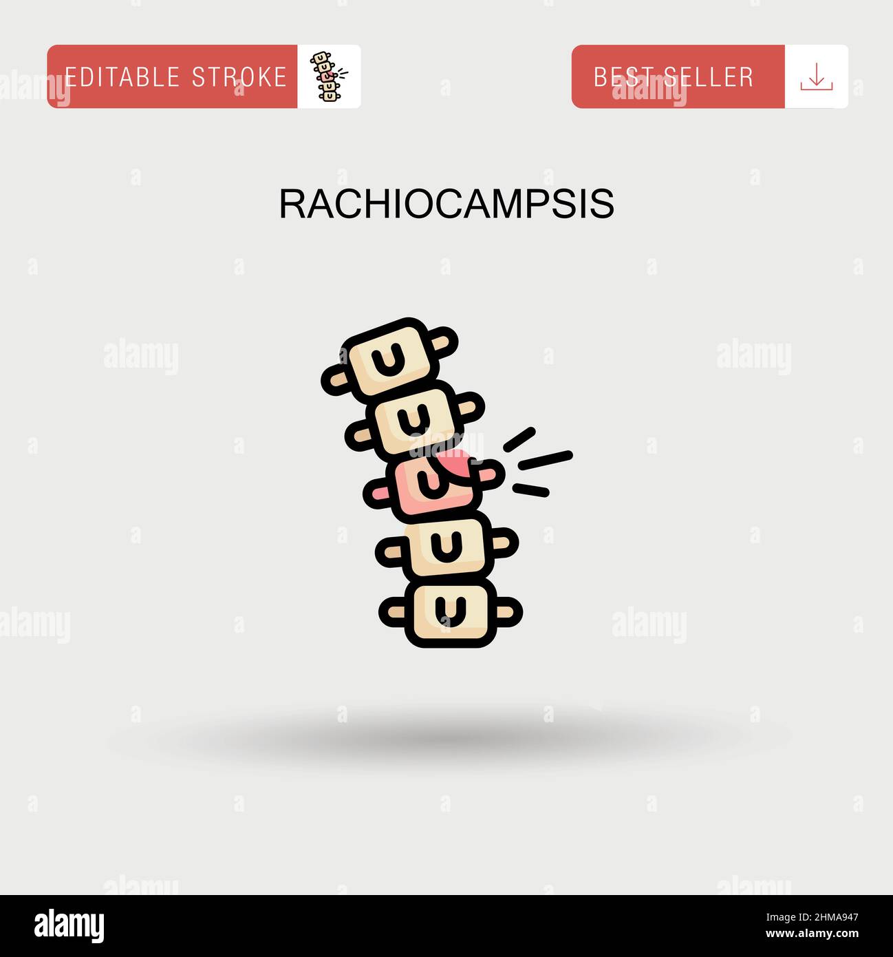 Icône de vecteur simple Rachiocampsis. Illustration de Vecteur