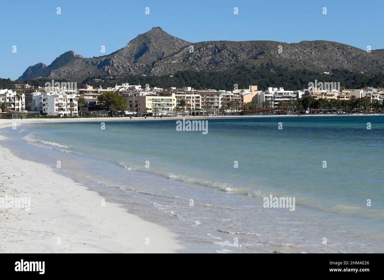 Plage d'Alcúdia, Majorque. Banque D'Images