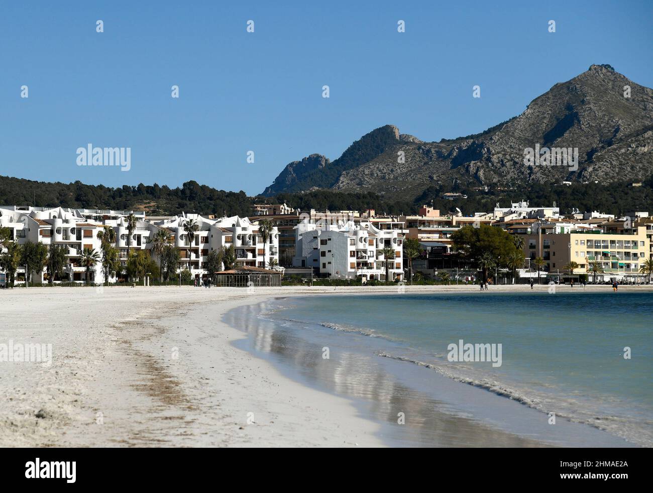 Plage d'Alcúdia, Majorque. Banque D'Images