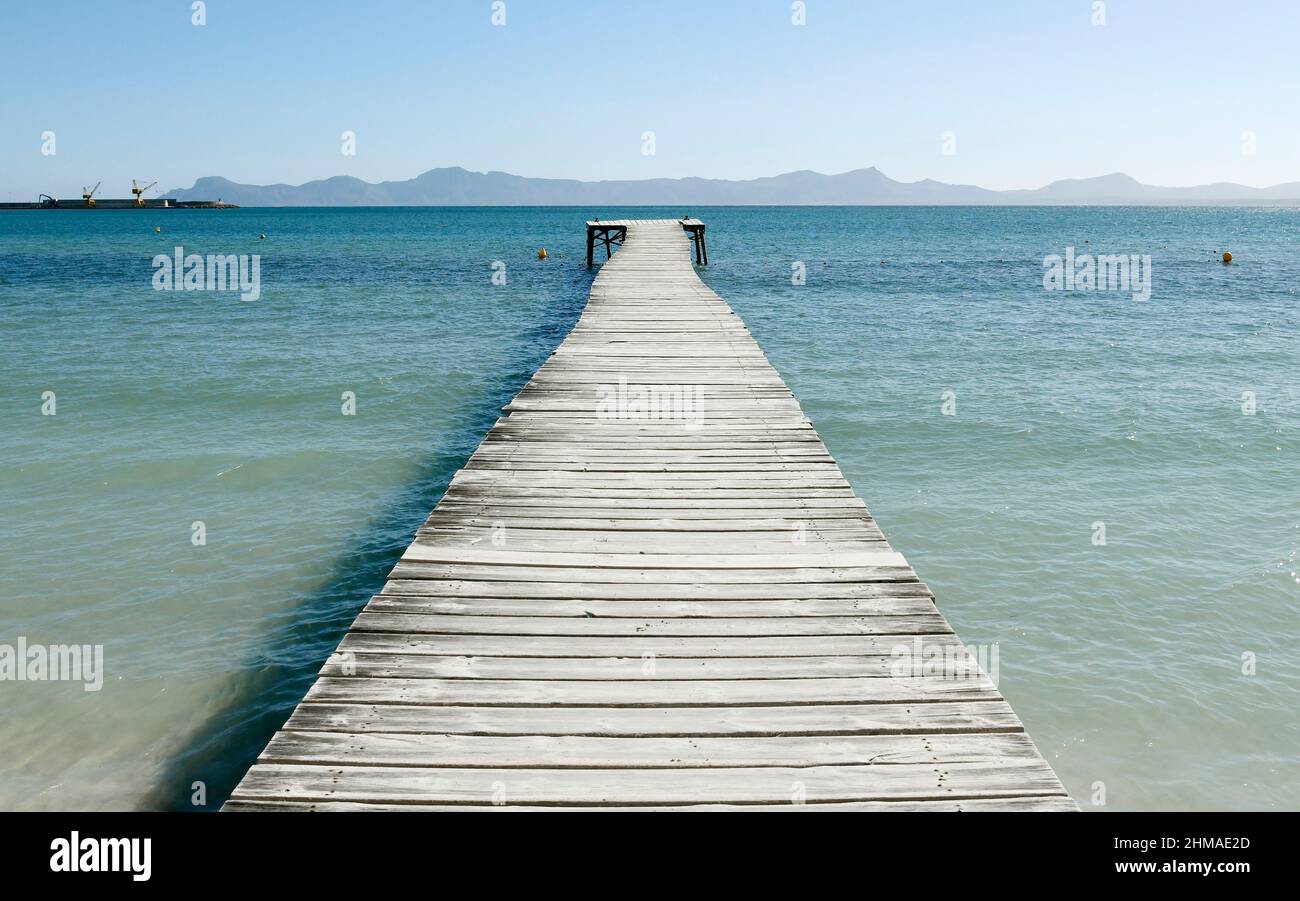 Plage d'Alcúdia, Majorque. Banque D'Images