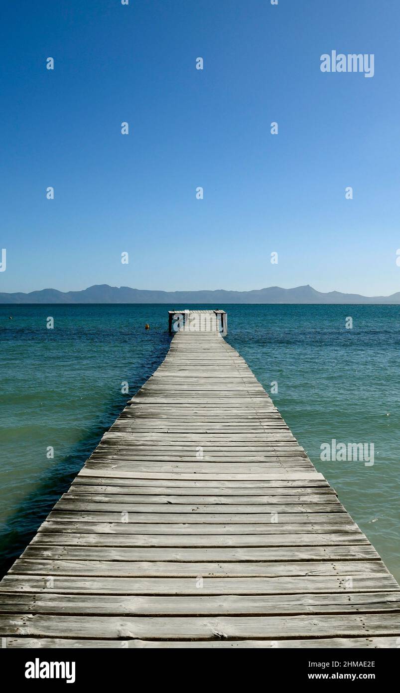 Plage d'Alcúdia, Majorque. Banque D'Images
