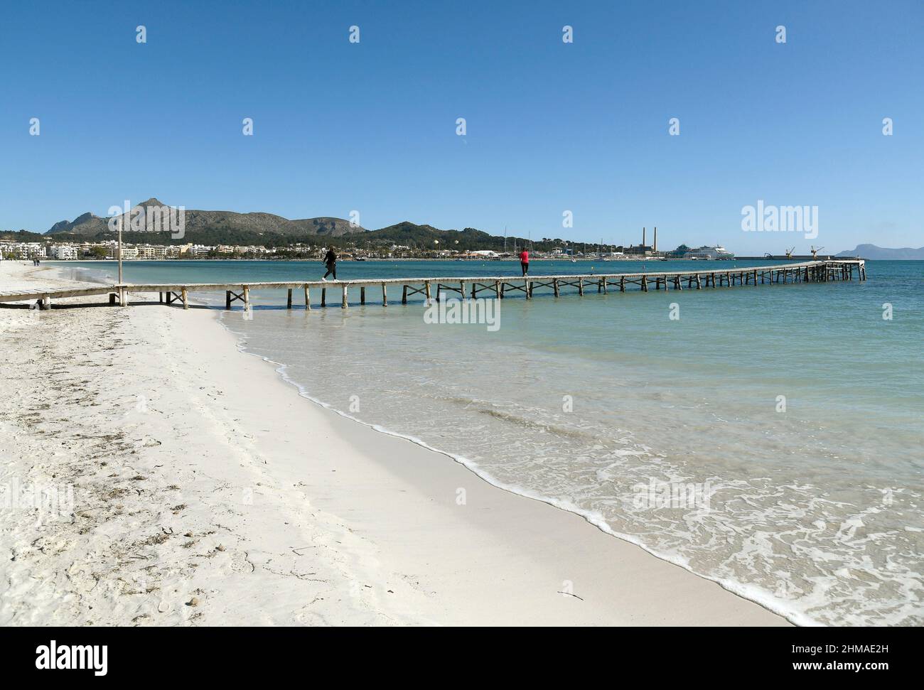 Plage d'Alcúdia, Majorque. Banque D'Images