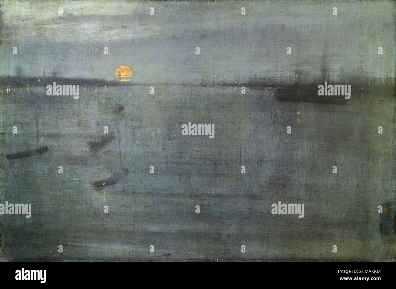 Nocturne: Bleu et or—Southampton Water par James Abbott McNeill Whistler (1834-1903), huile sur toile, 1872 Banque D'Images