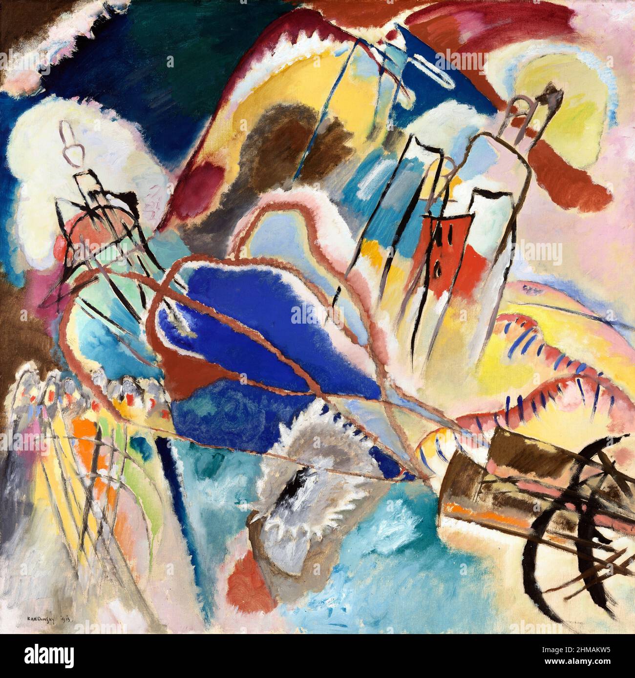 Improvisation n° 30 (canons) par Wassily Kandinsky (1866-1944), huile sur toile, 1913 Banque D'Images