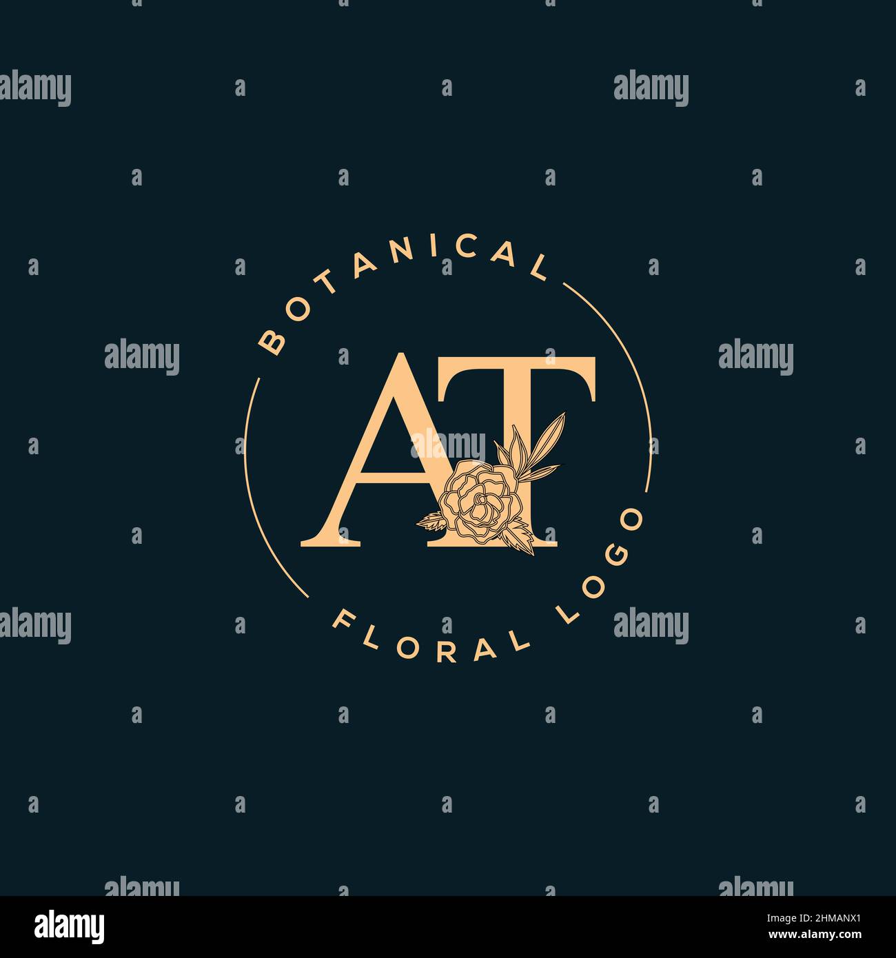 Initiale À la lettre luxe beauté fleurit ornement monogramme logo Illustration de Vecteur