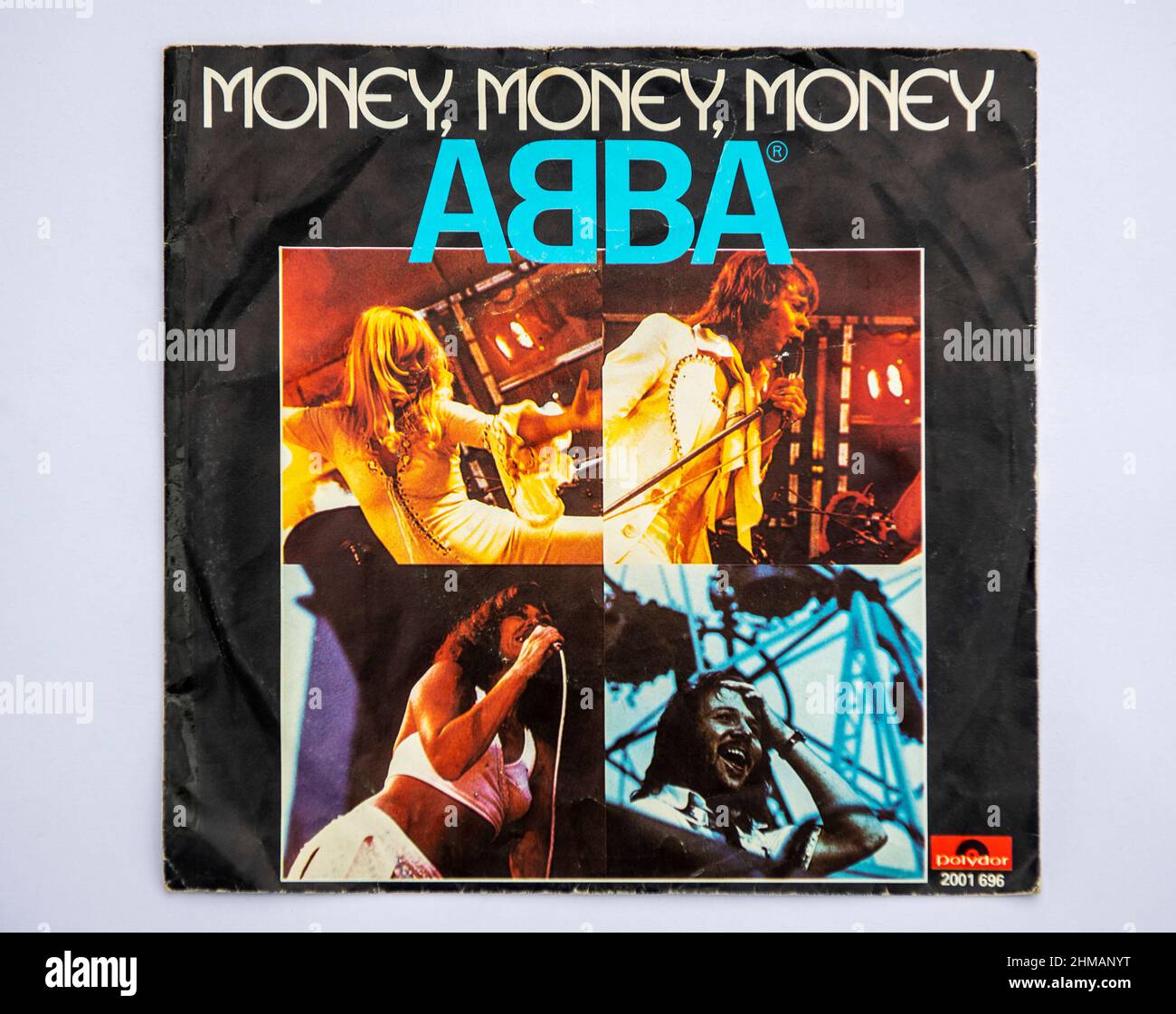 Couverture de l'image de la version simple de sept pouces de l'argent, de l'argent, de l'argent par ABBA, qui a été publié en 1976 Banque D'Images