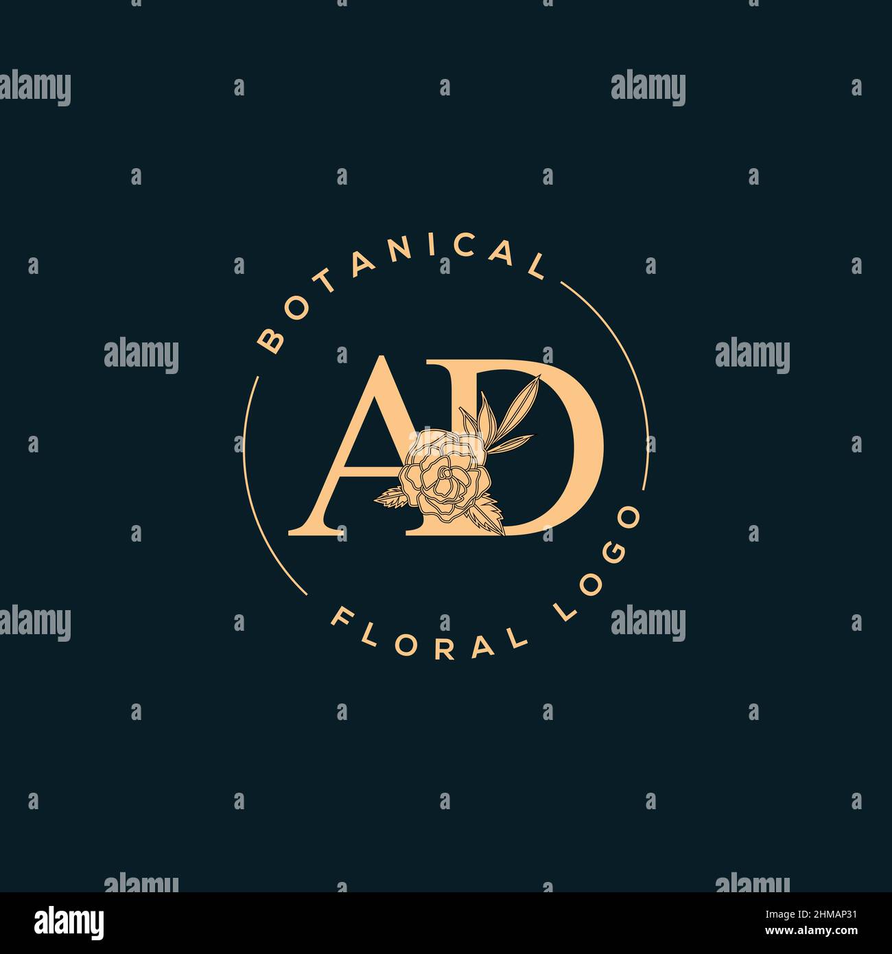 Lettre d'annonce initiale luxe beauté fleurit ornement monogramme logo Illustration de Vecteur