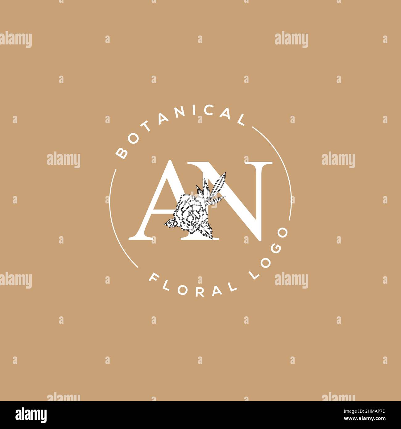 Initiale UNE lettre luxe beauté fleurit ornement monogramme logo Illustration de Vecteur