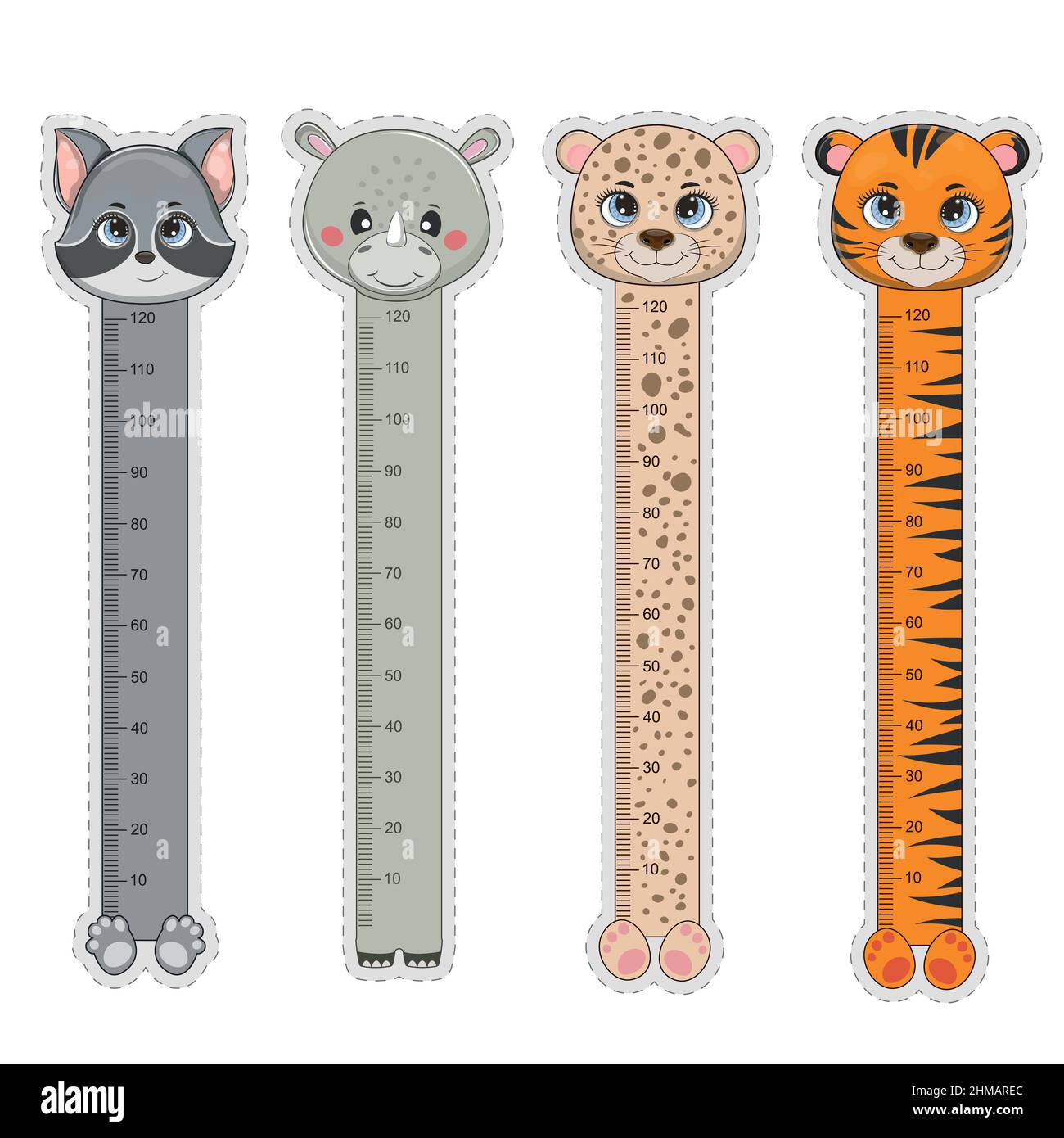 Ensemble vectoriel pour enfants, signets avec mignon. Illustration de Vecteur