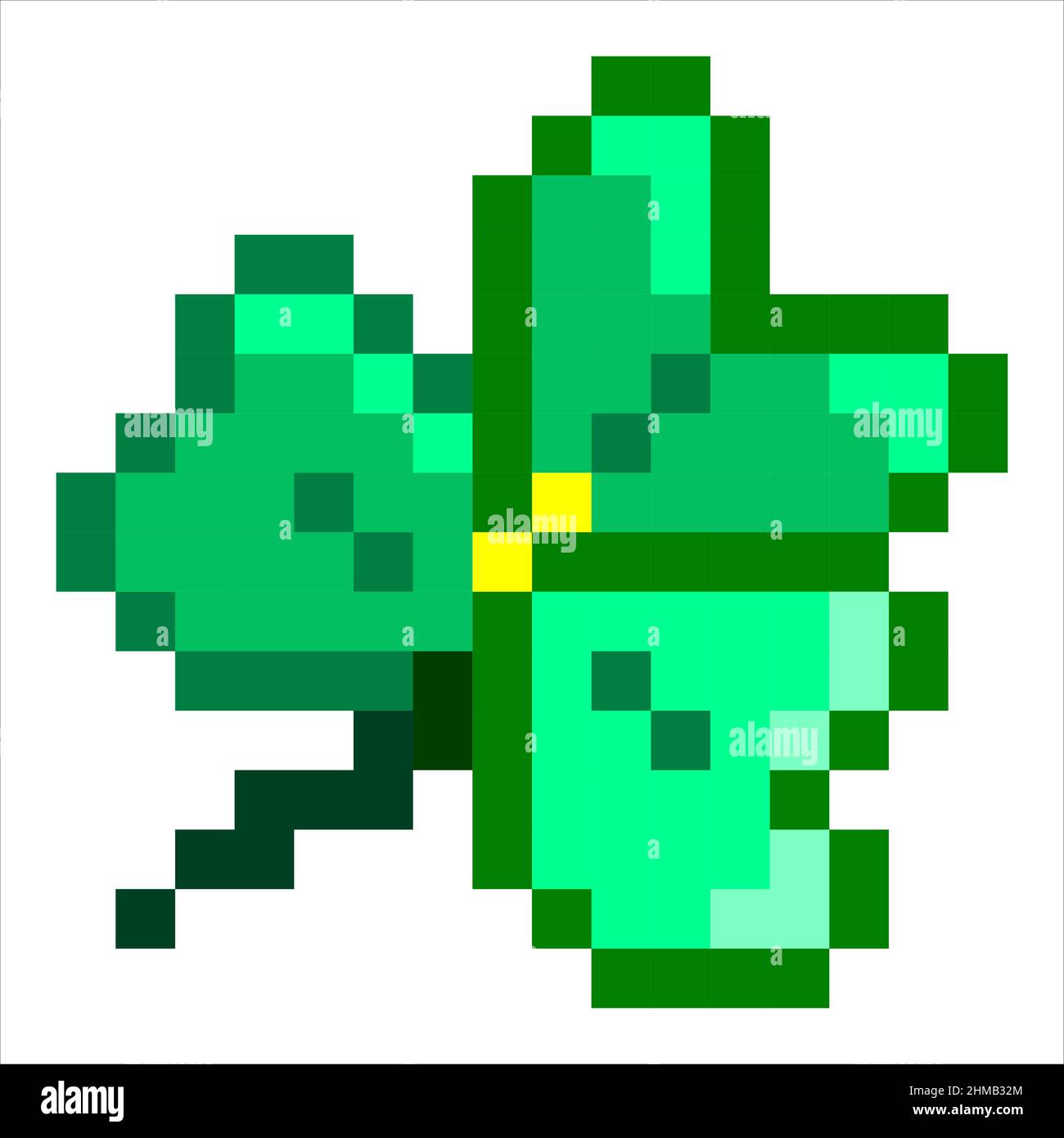 Shamrock icône vecteur pixel art. petite plante verte à trèfle, modifiable Illustration de Vecteur