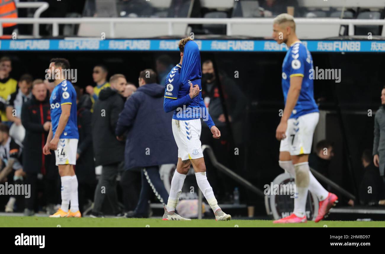 ANDROS TOWNSEND, DELE ALLI, RICHARLISON SUR LE SIFFLET FINAL, NEWCASTLE UNITED FC V EVERTON FC, 2022 Banque D'Images
