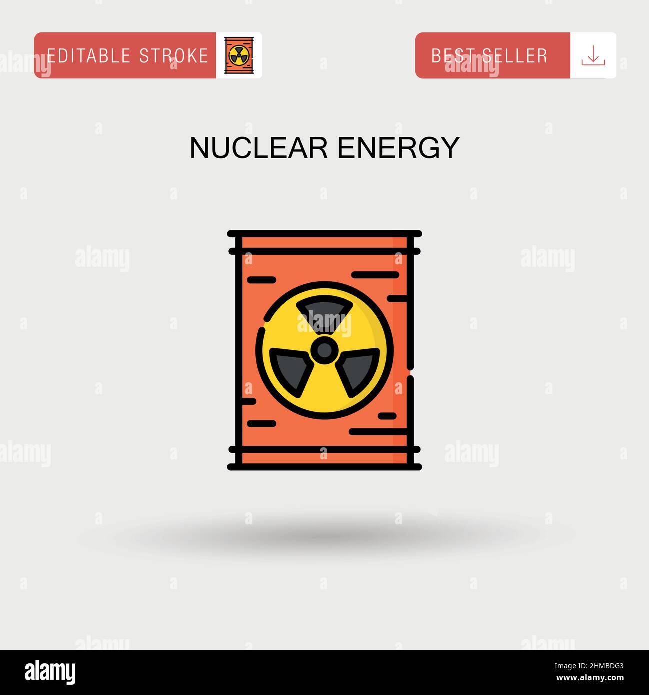 Icône de vecteur simple d'énergie nucléaire. Illustration de Vecteur