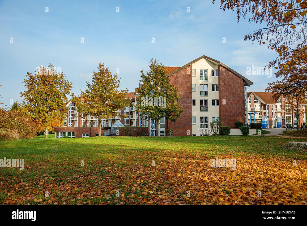 Vue partielle de l'Ostseeklinik Insel Poel, Mecklenburg-Ouest Pomerania, Allemagne, Europe Banque D'Images