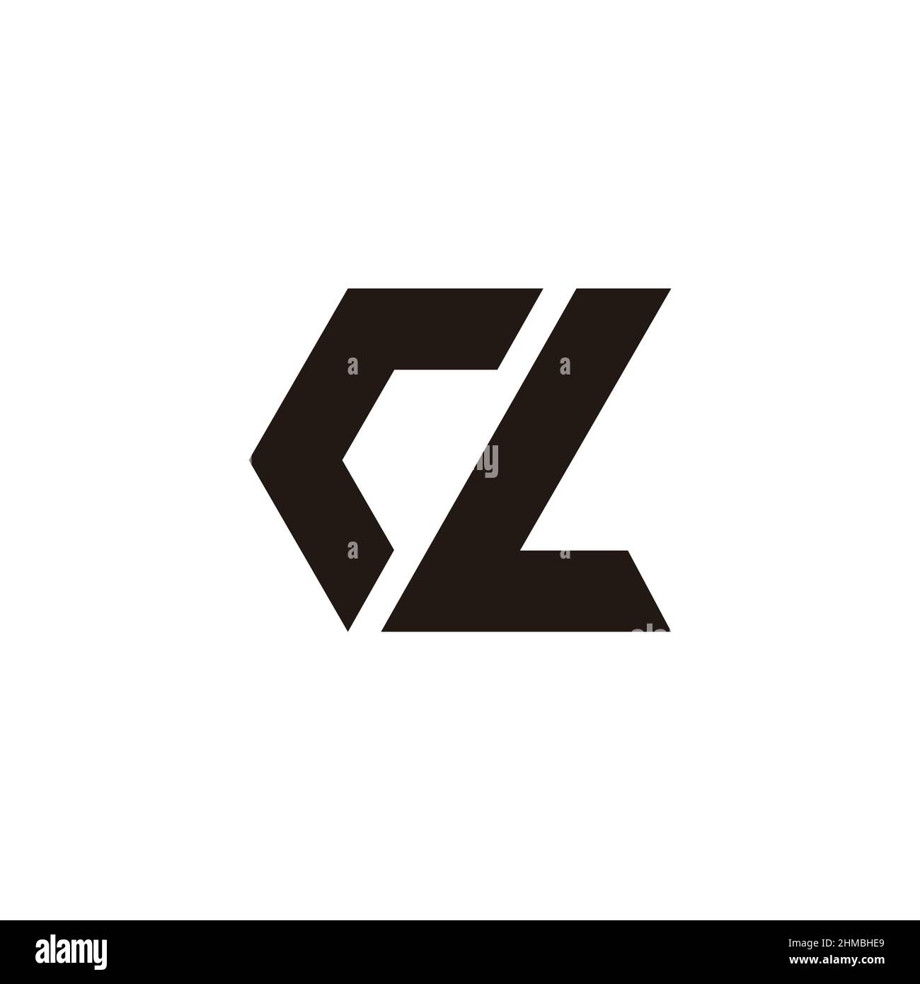 lettre cl slice géométrique simple logo vecteur Illustration de Vecteur