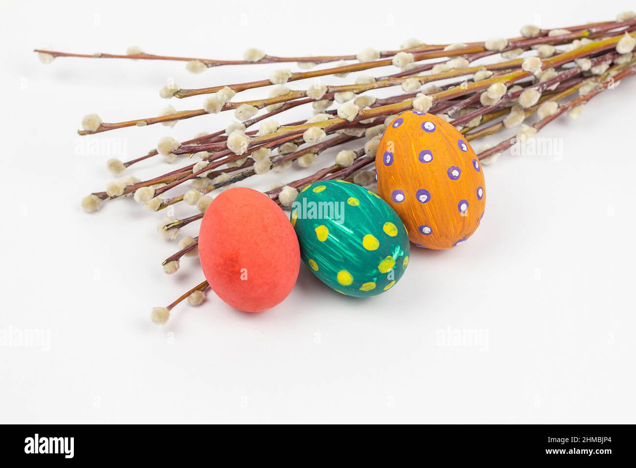 Arrière-plan de Pâques. Œufs de Pâques. Bonne carte de Pâques. Bannière. Copier cPase Banque D'Images