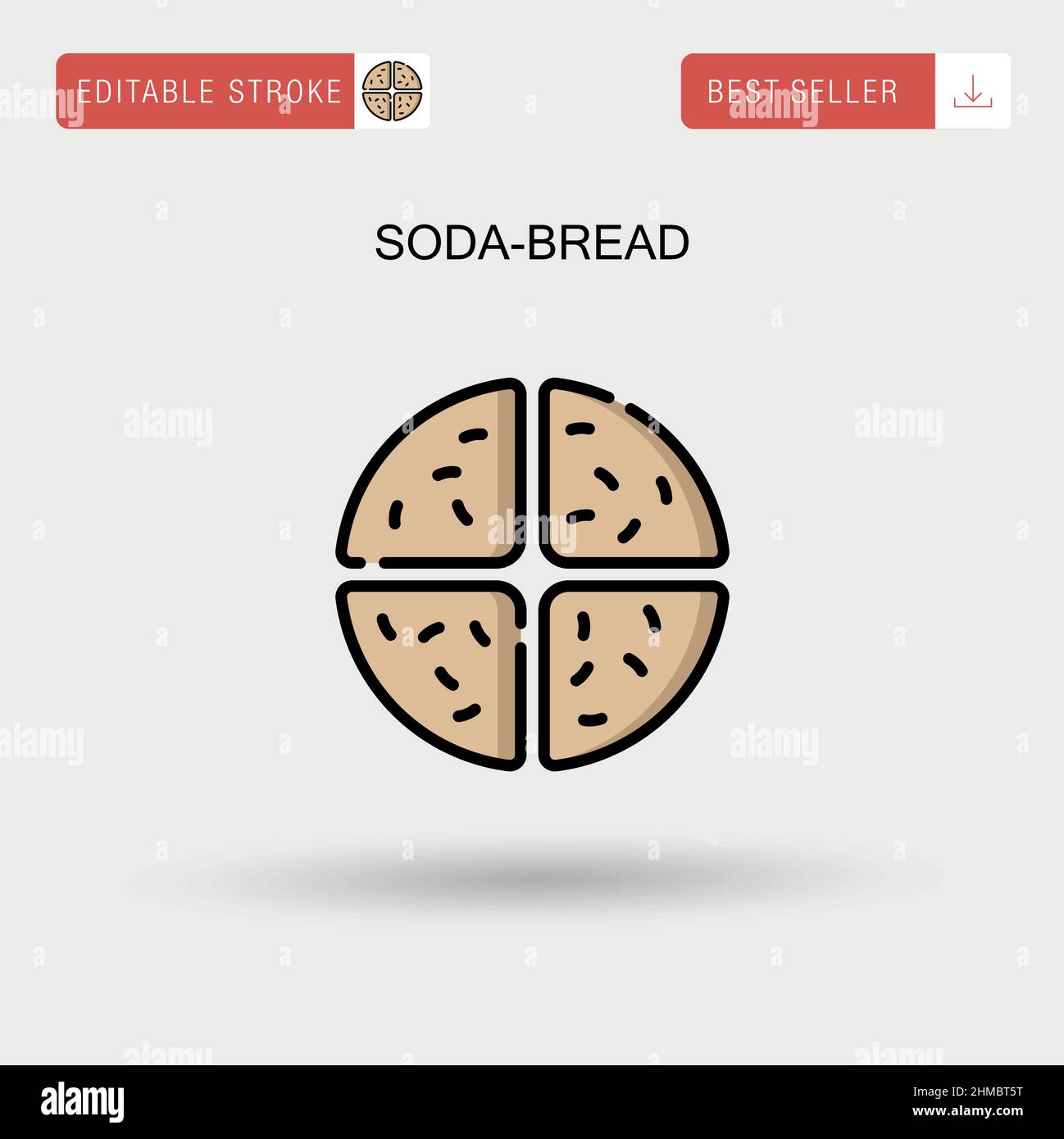 Icône de vecteur simple de pain de soda. Illustration de Vecteur