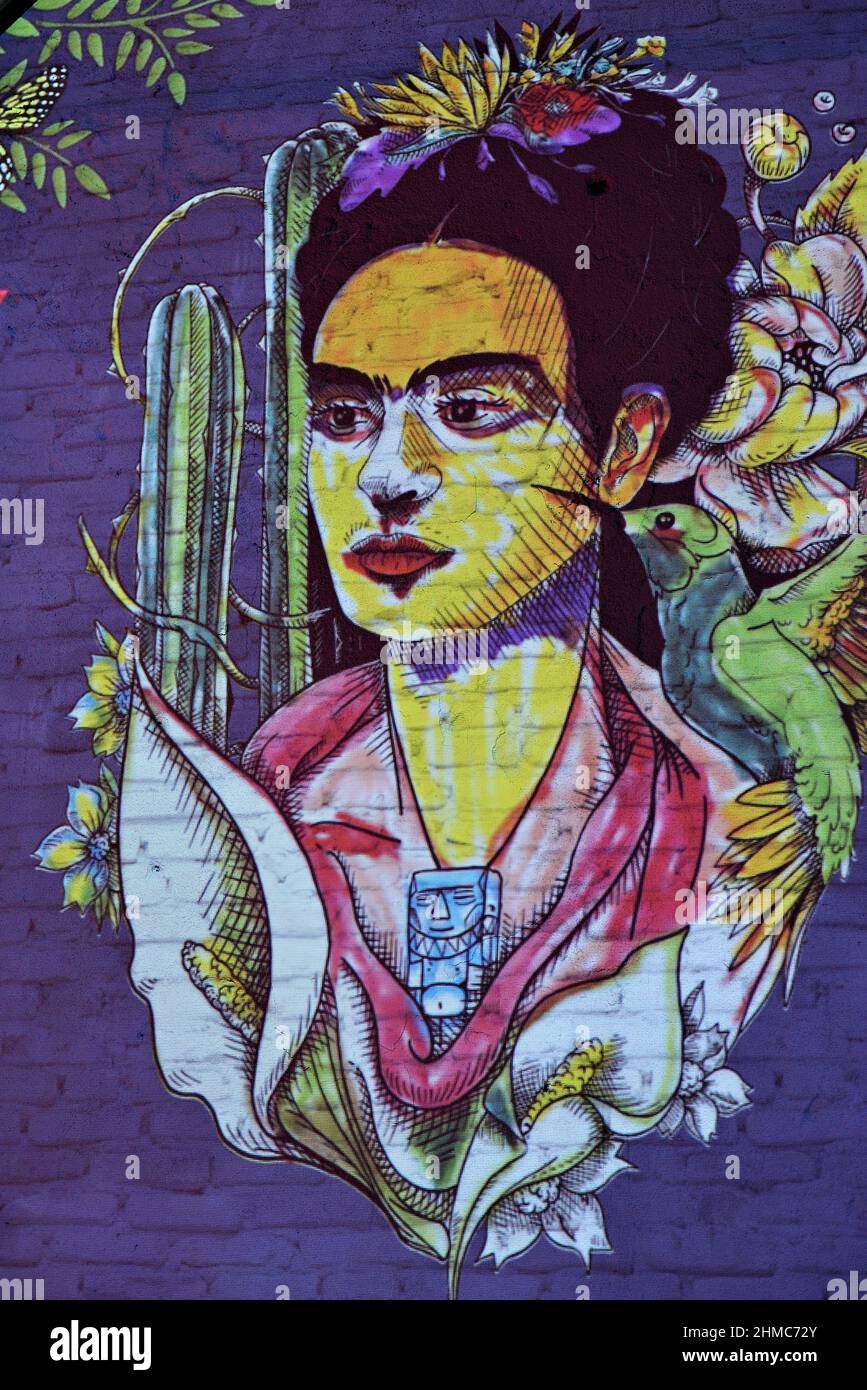 La biographie immersive de Frida Kahlo la vie d'un mythe au CENTRE IDÉAL d'arts numériques de Barcelone, Catalogne, Espagne Banque D'Images